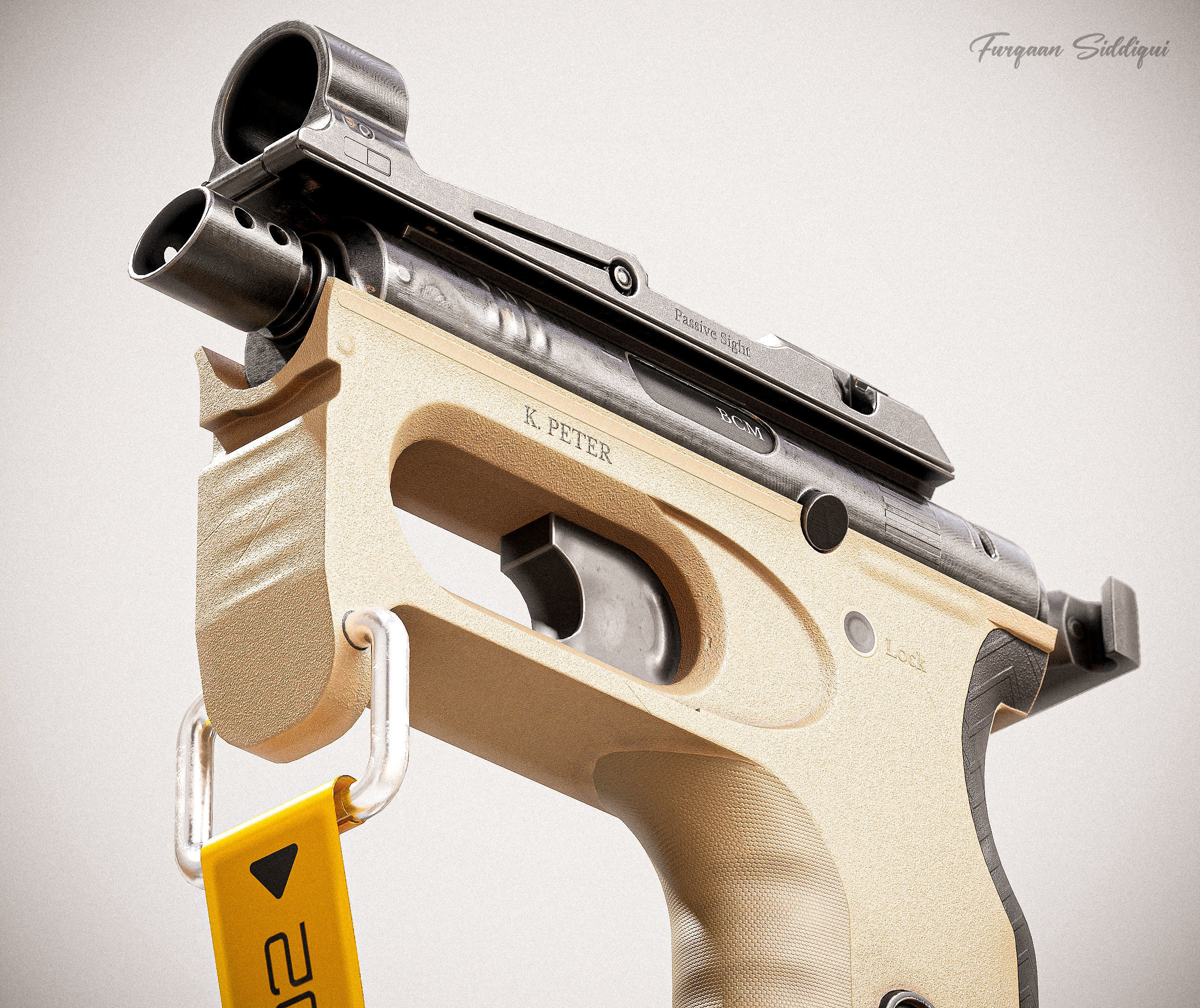 Sci-fi PBR SMG Low-poly 3D model_4