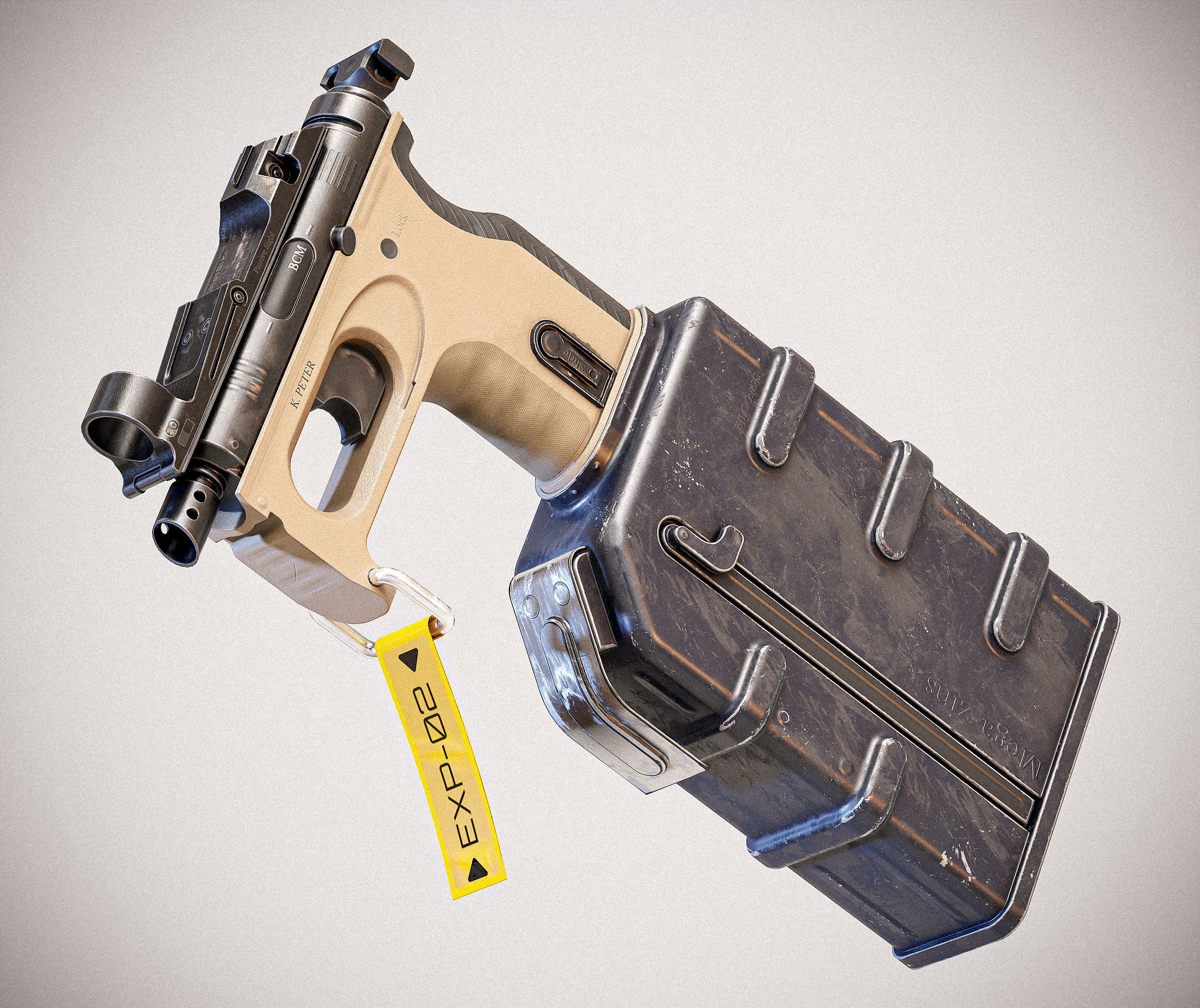 Sci-fi PBR SMG Low-poly 3D model_2
