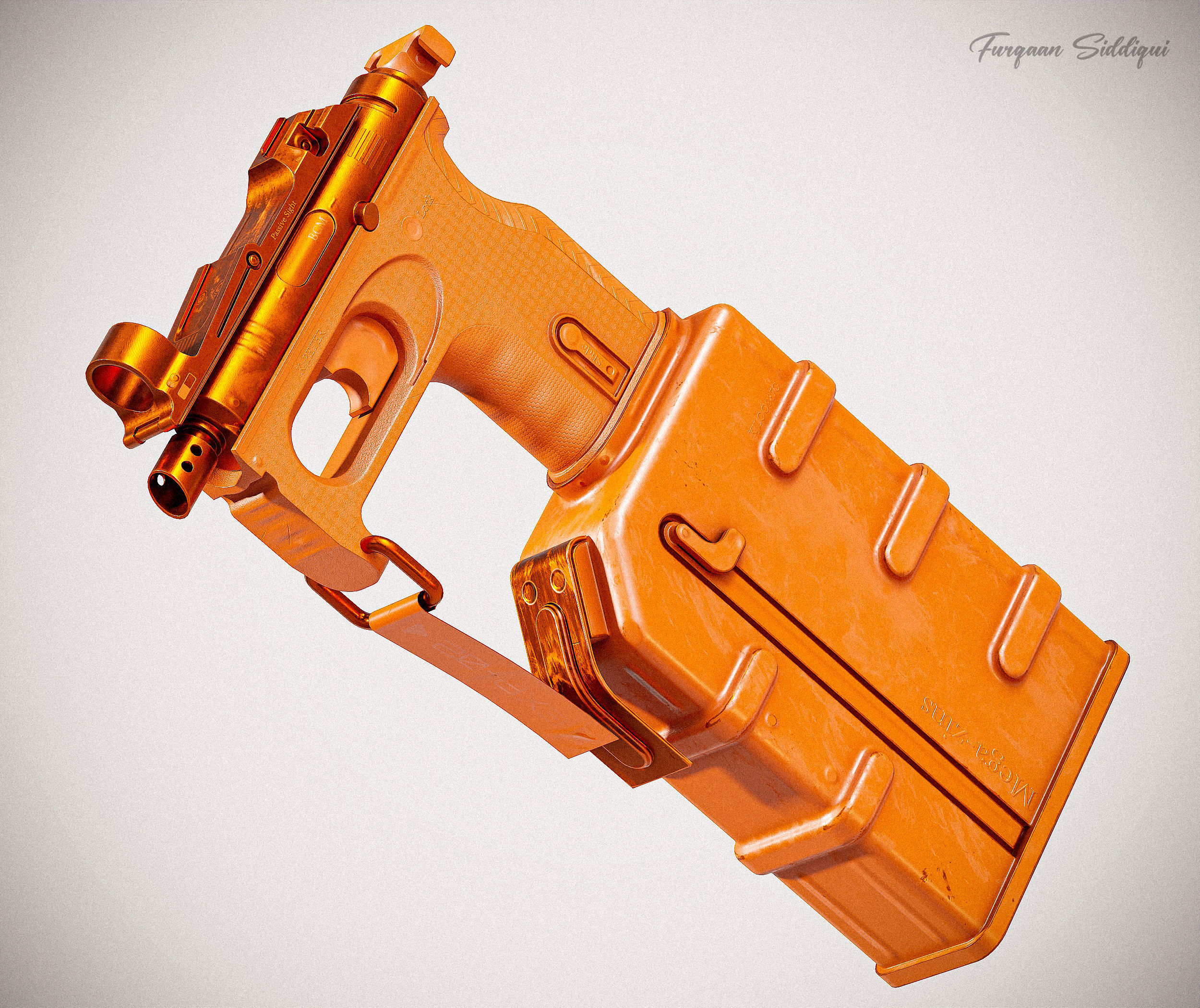 Sci-fi PBR SMG Low-poly 3D model_12