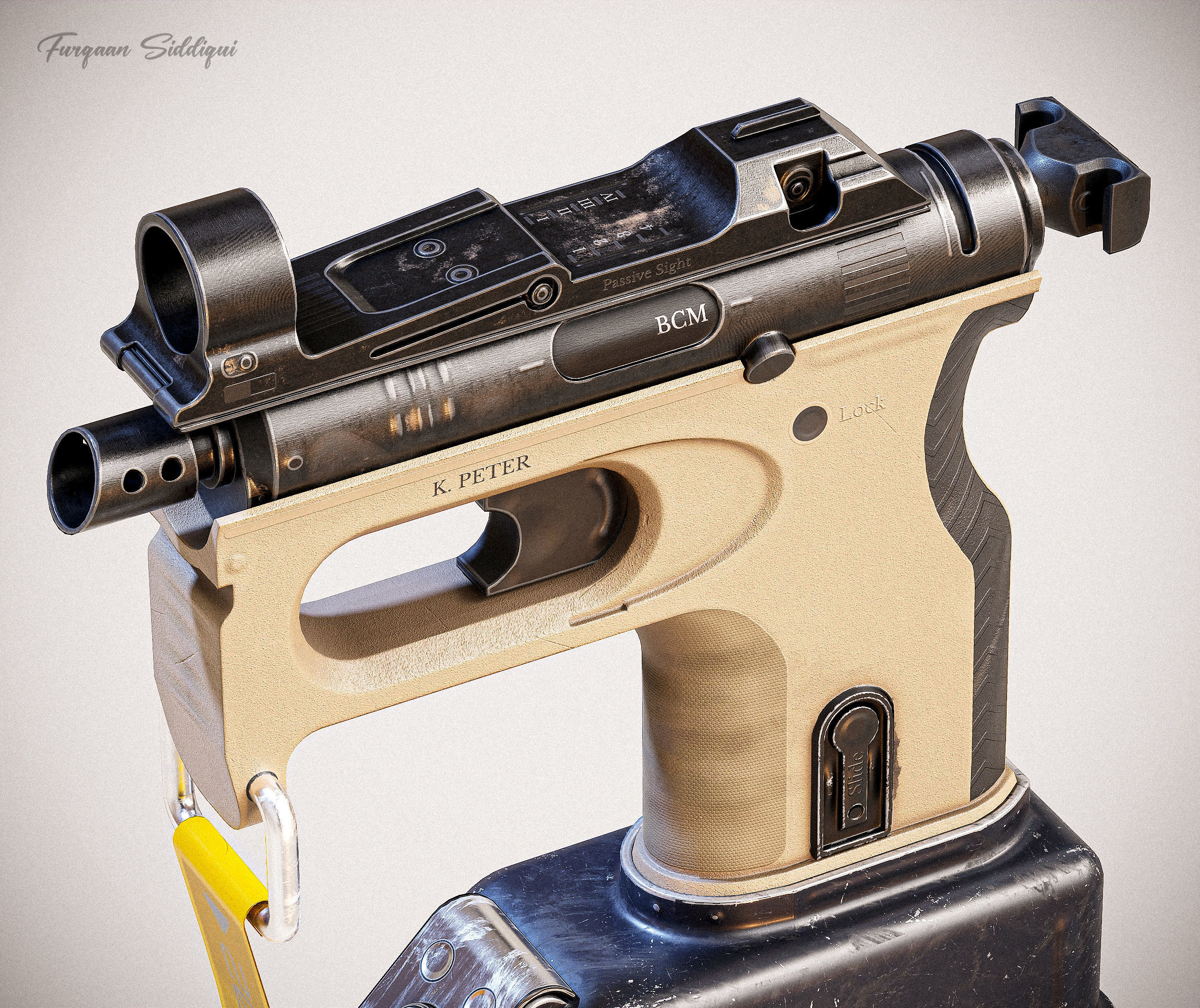 Sci-fi PBR SMG Low-poly 3D model_17