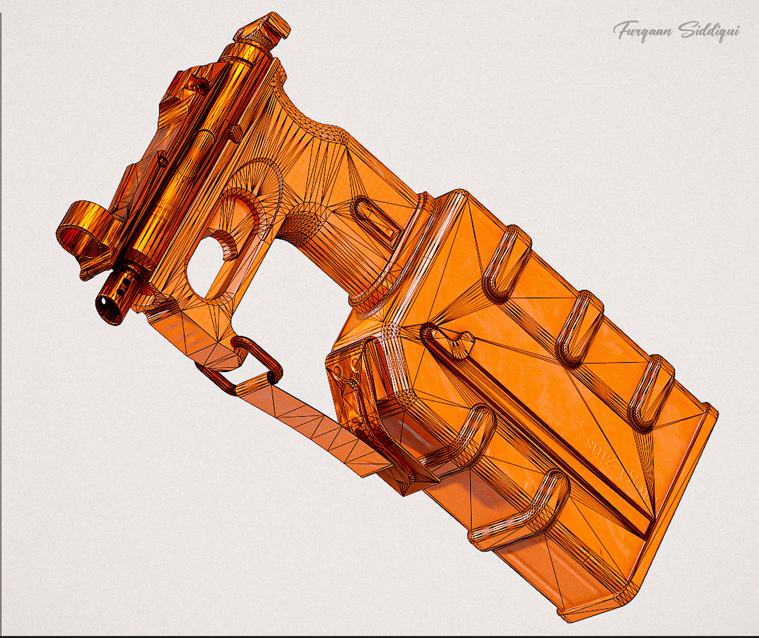 Sci-fi PBR SMG Low-poly 3D model_21