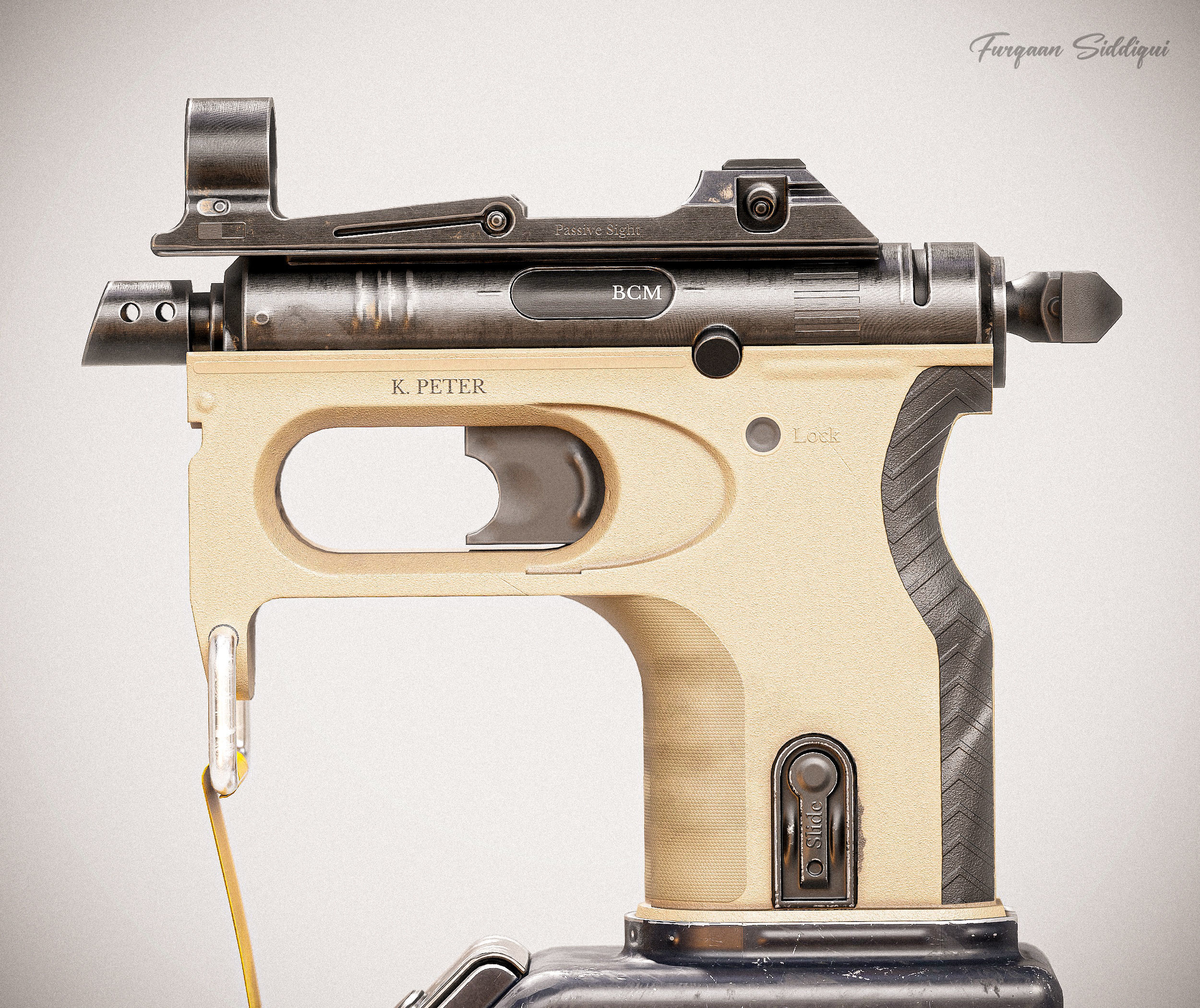 Sci-fi PBR SMG Low-poly 3D model_5