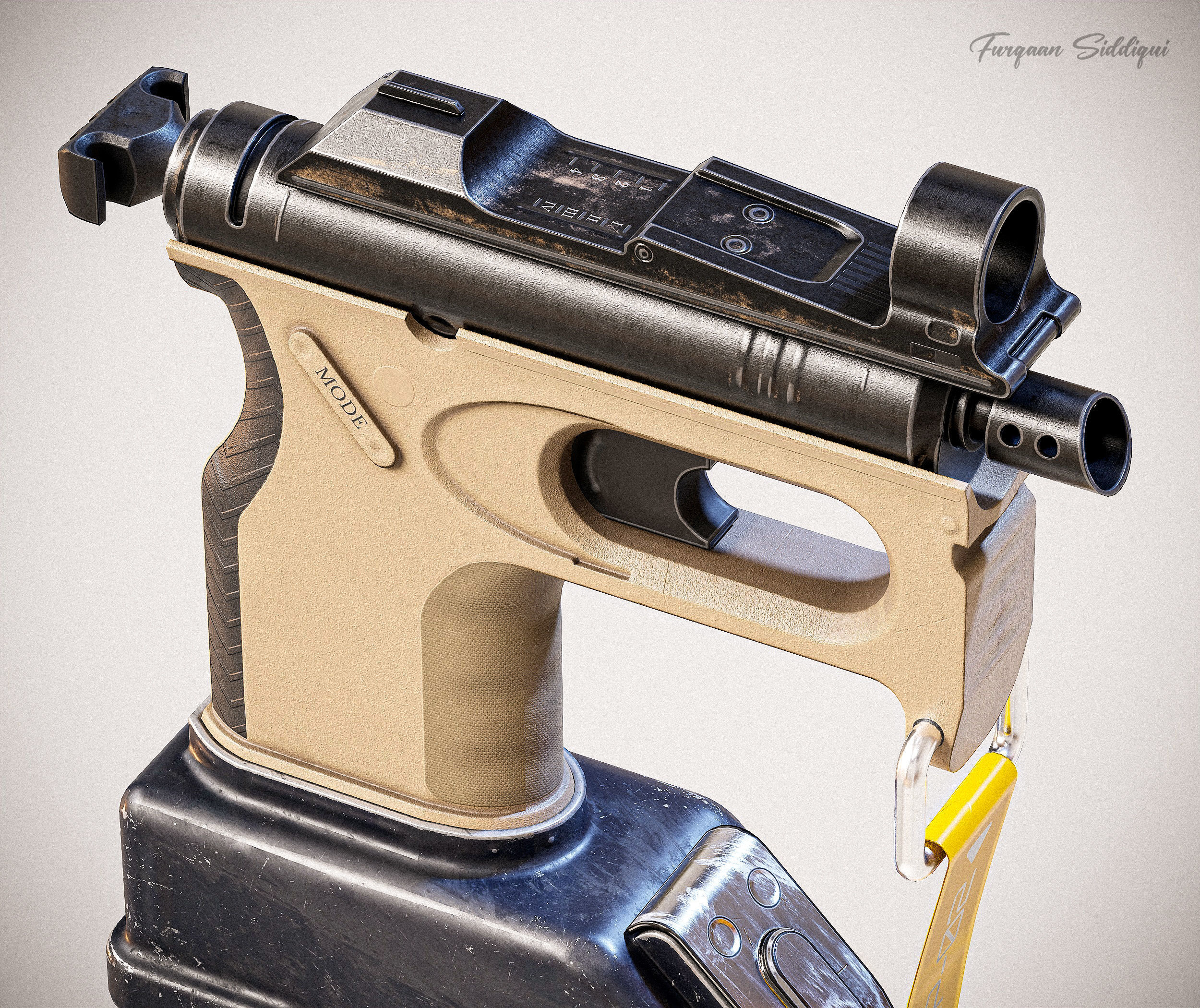 Sci-fi PBR SMG Low-poly 3D model_18