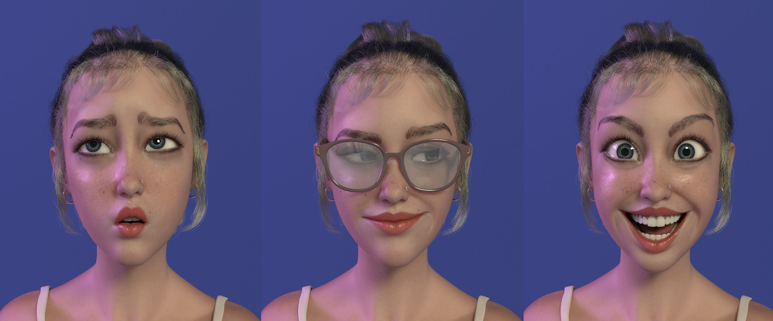 Low-poly Female 3D Model - Rigged for Maya Low-poly 3D model_13