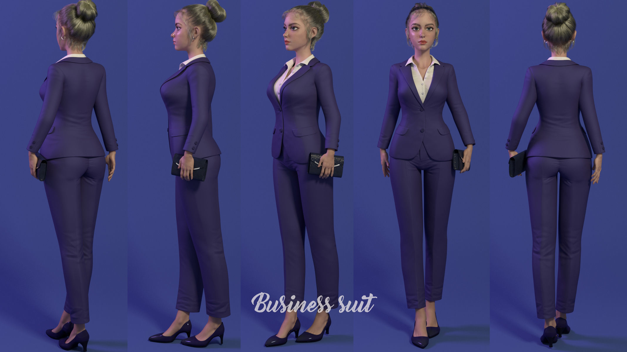 Low-poly Female 3D Model - Rigged for Maya Low-poly 3D model_6