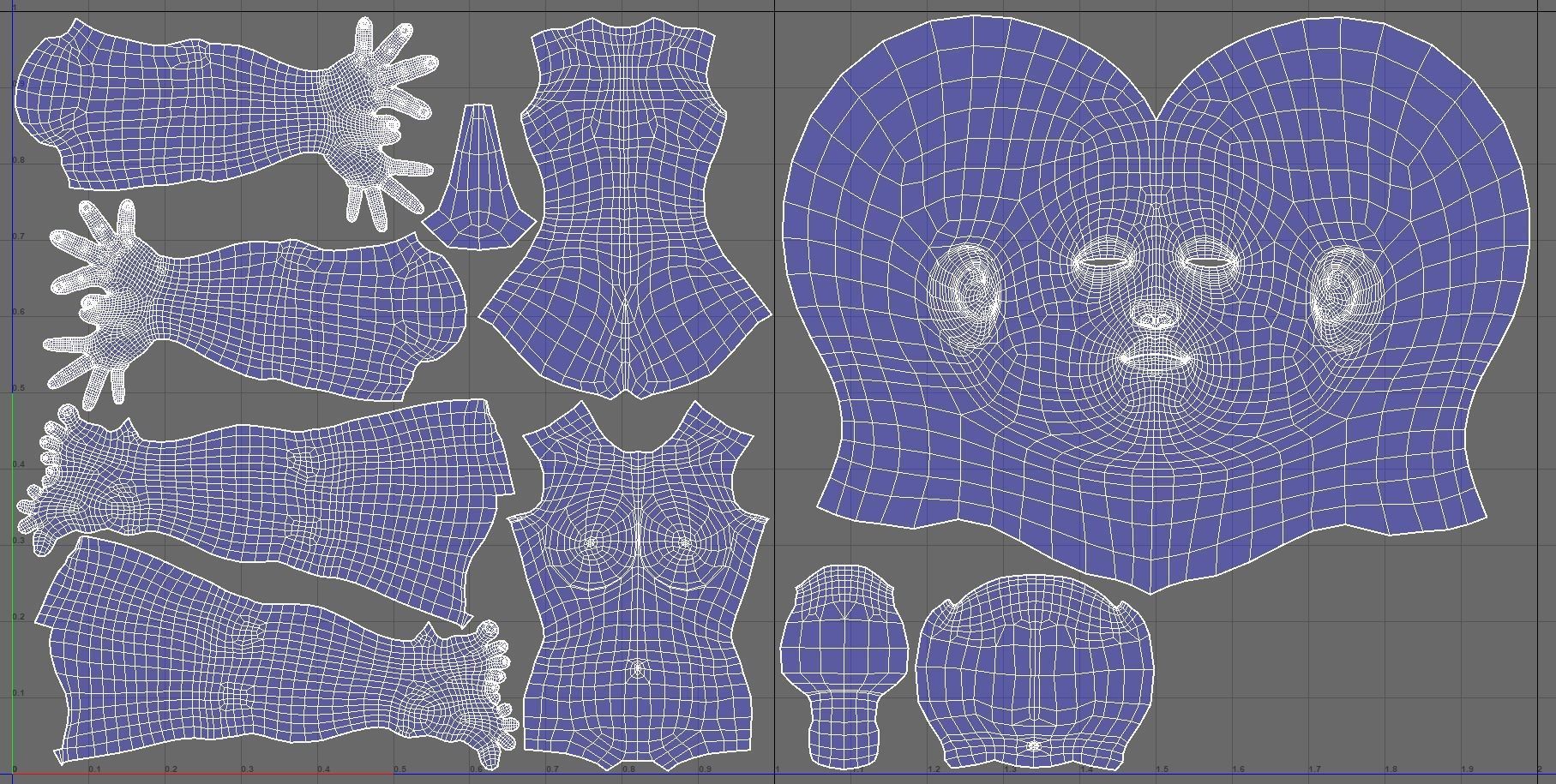 Low-poly Female 3D Model - Rigged for Maya Low-poly 3D model_20