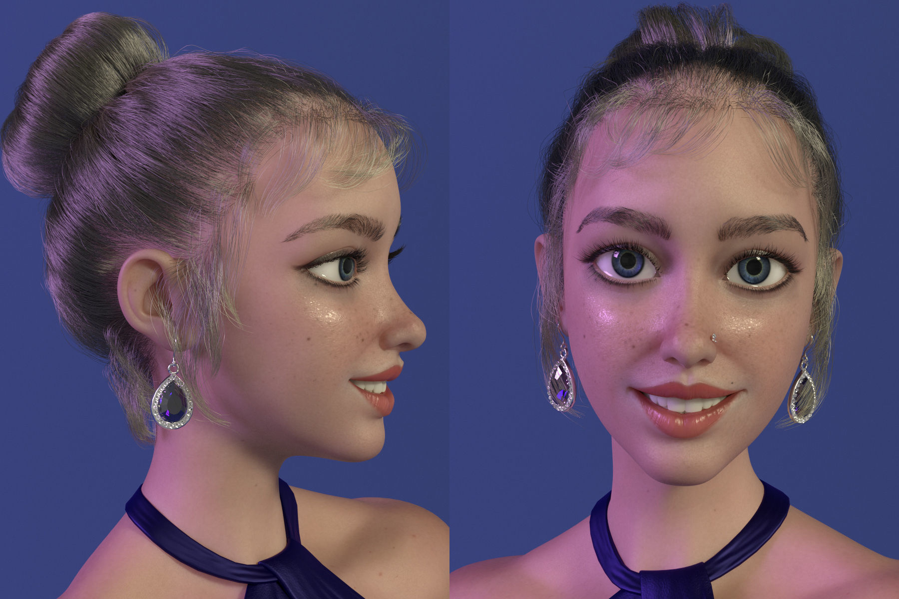 Low-poly Female 3D Model - Rigged for Maya Low-poly 3D model_2