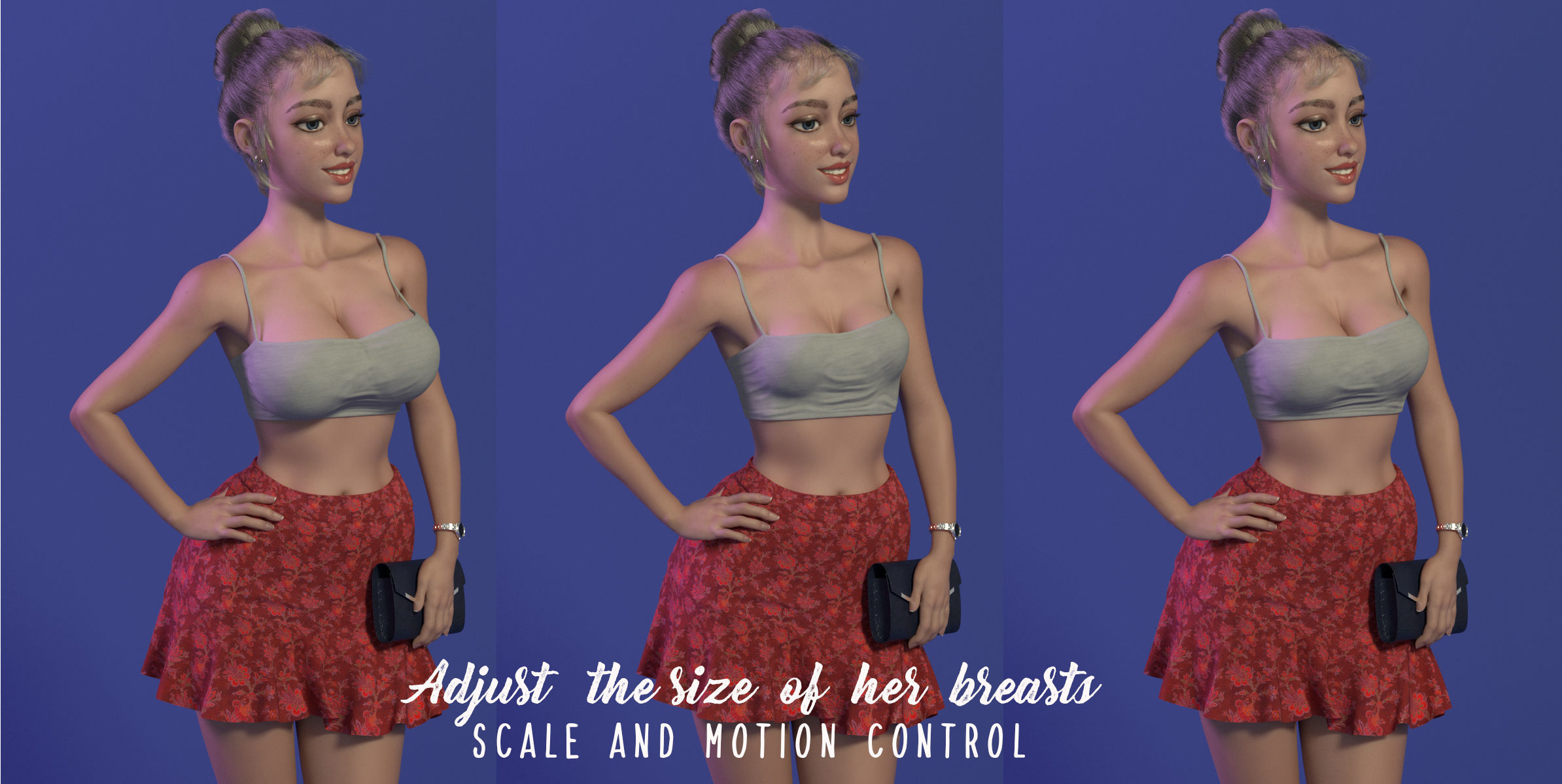 Low-poly Female 3D Model - Rigged for Maya Low-poly 3D model_8