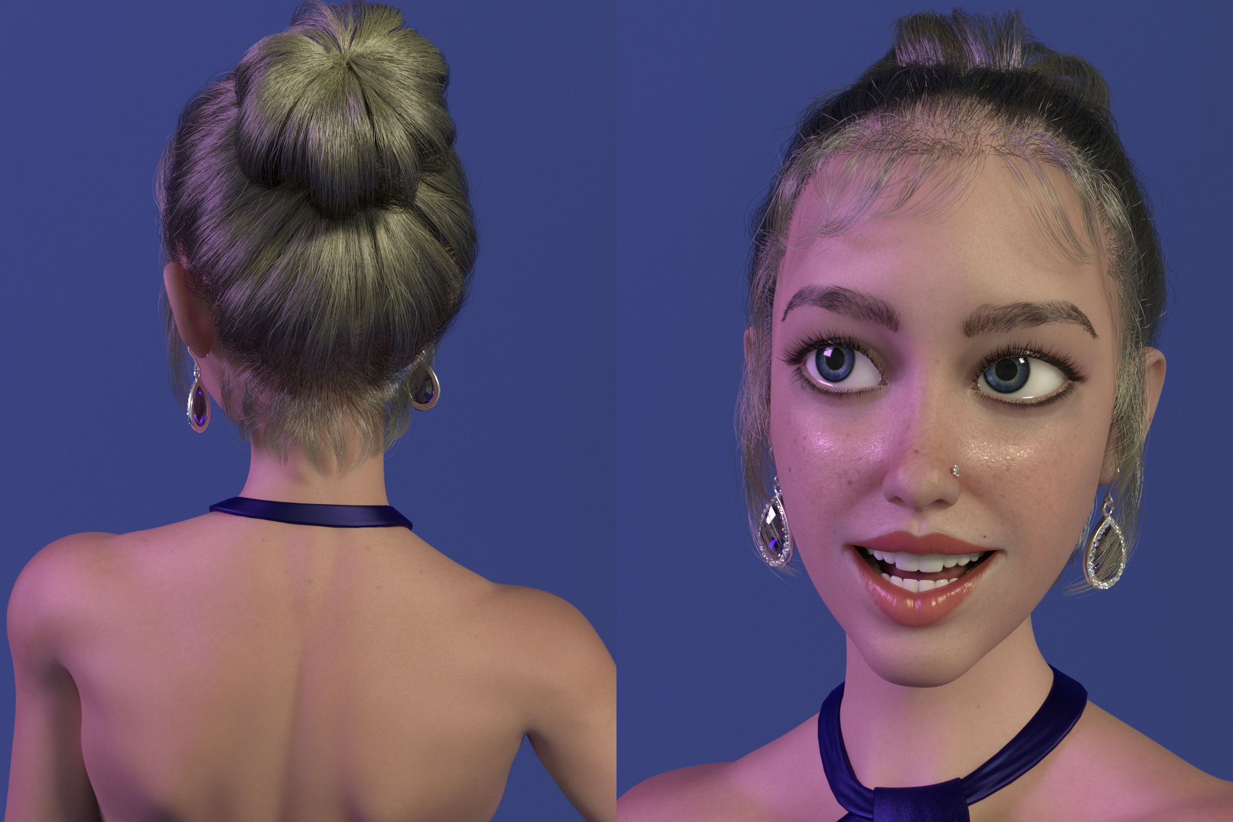 Low-poly Female 3D Model - Rigged for Maya Low-poly 3D model_16