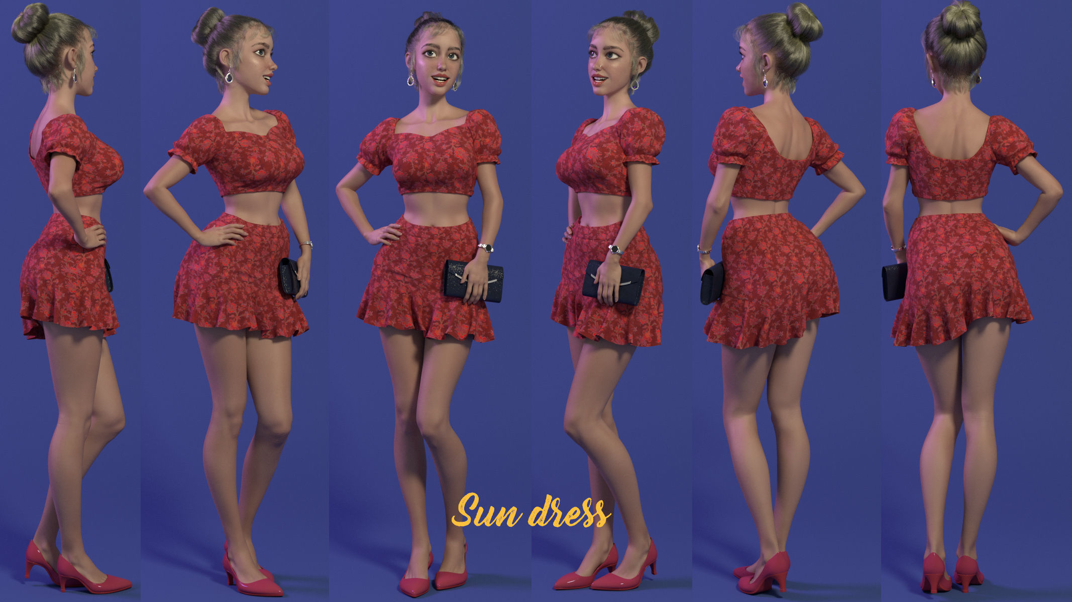 Low-poly Female 3D Model - Rigged for Maya Low-poly 3D model_4