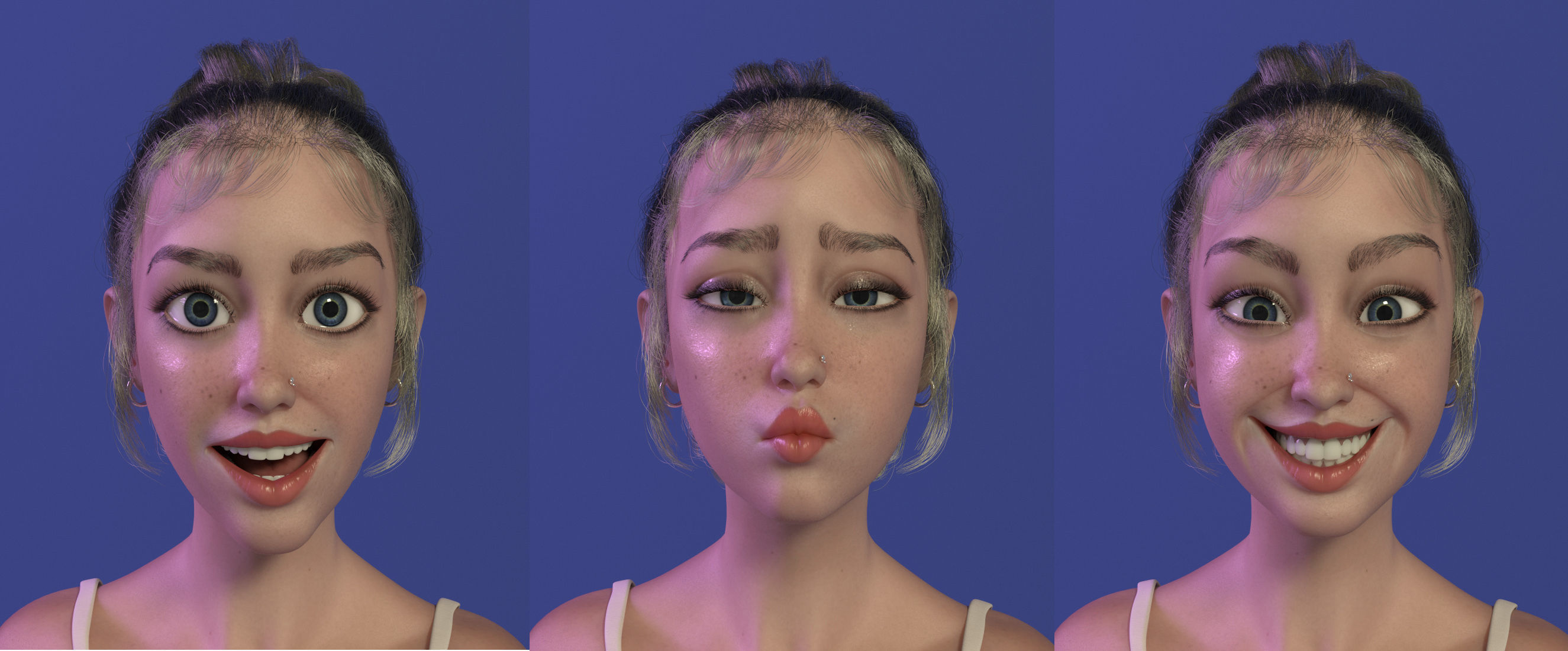 Low-poly Female 3D Model - Rigged for Maya Low-poly 3D model_12