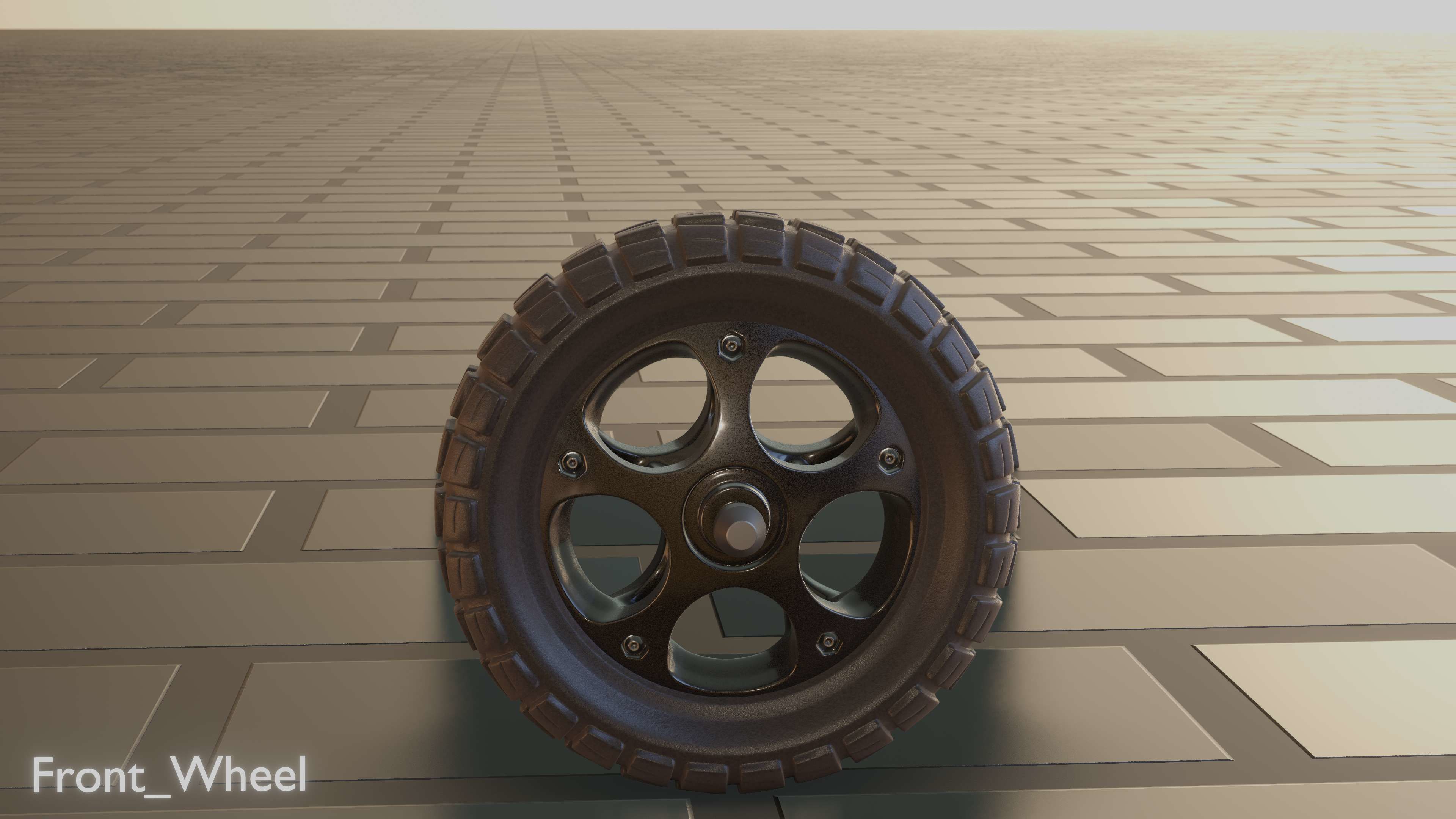 E-Scooter Front-Wheel with Procedural PBR Material Setup 3D model_64