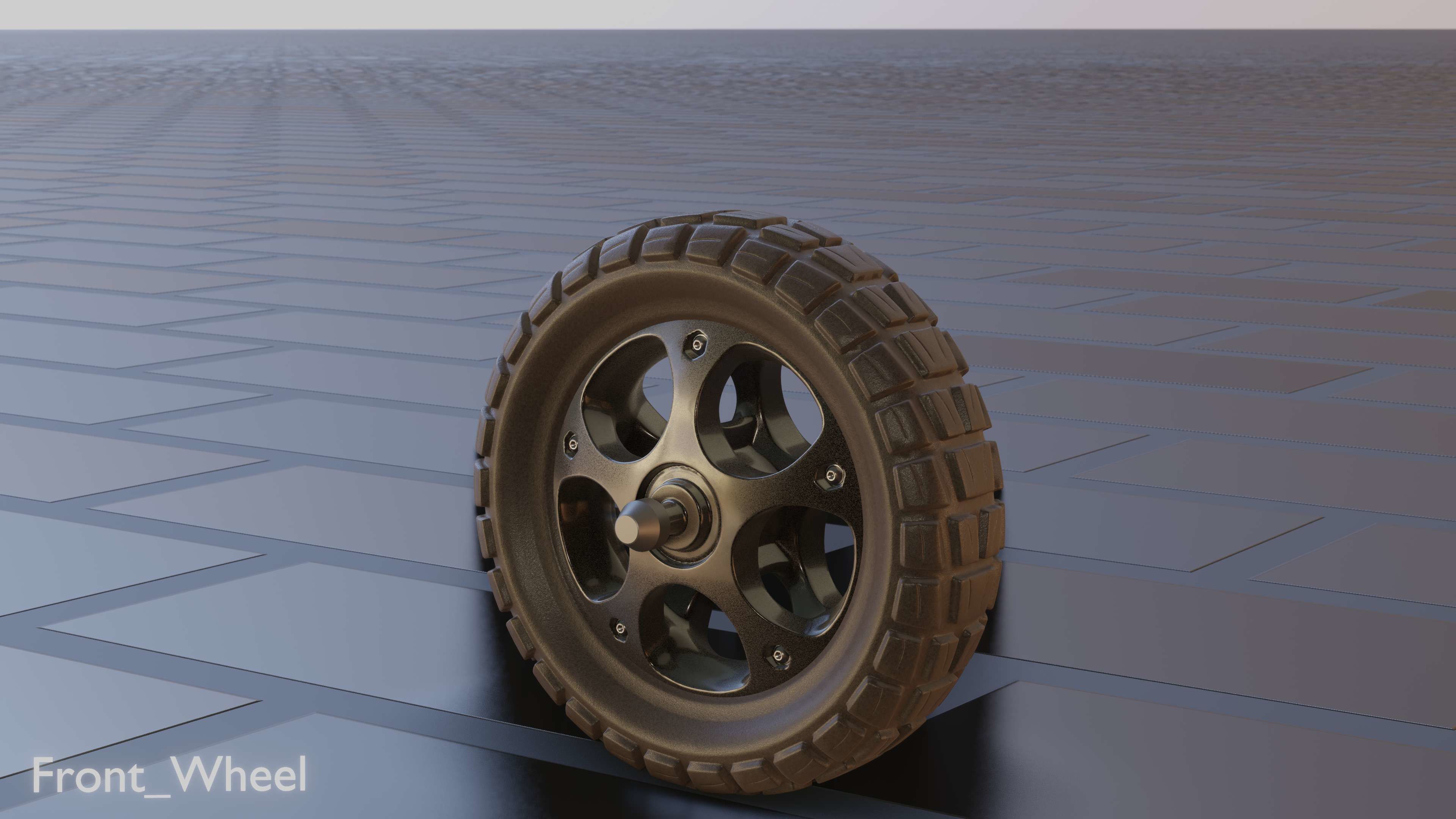 E-Scooter Front-Wheel with Procedural PBR Material Setup 3D model_44