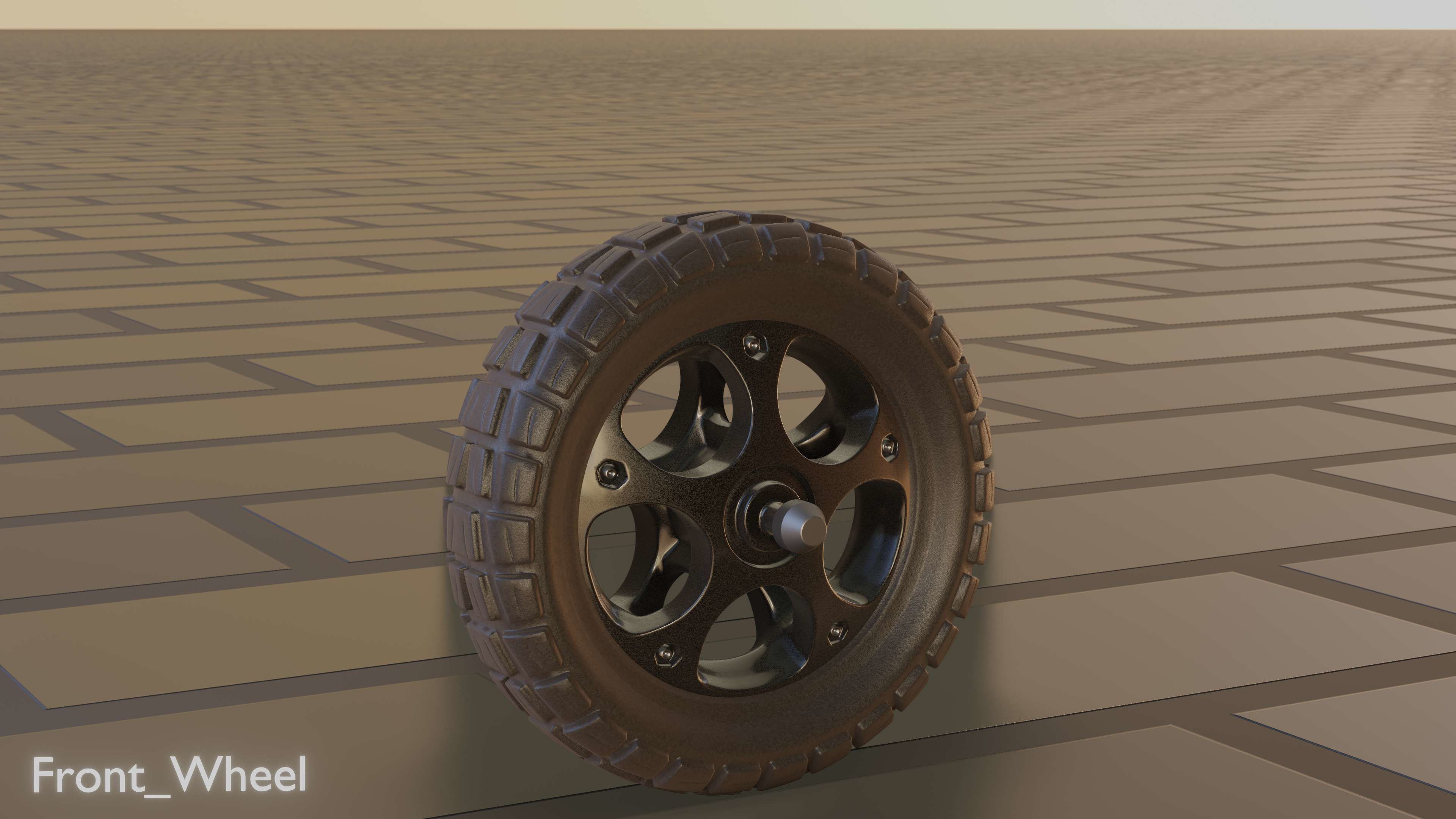 E-Scooter Front-Wheel with Procedural PBR Material Setup 3D model_71