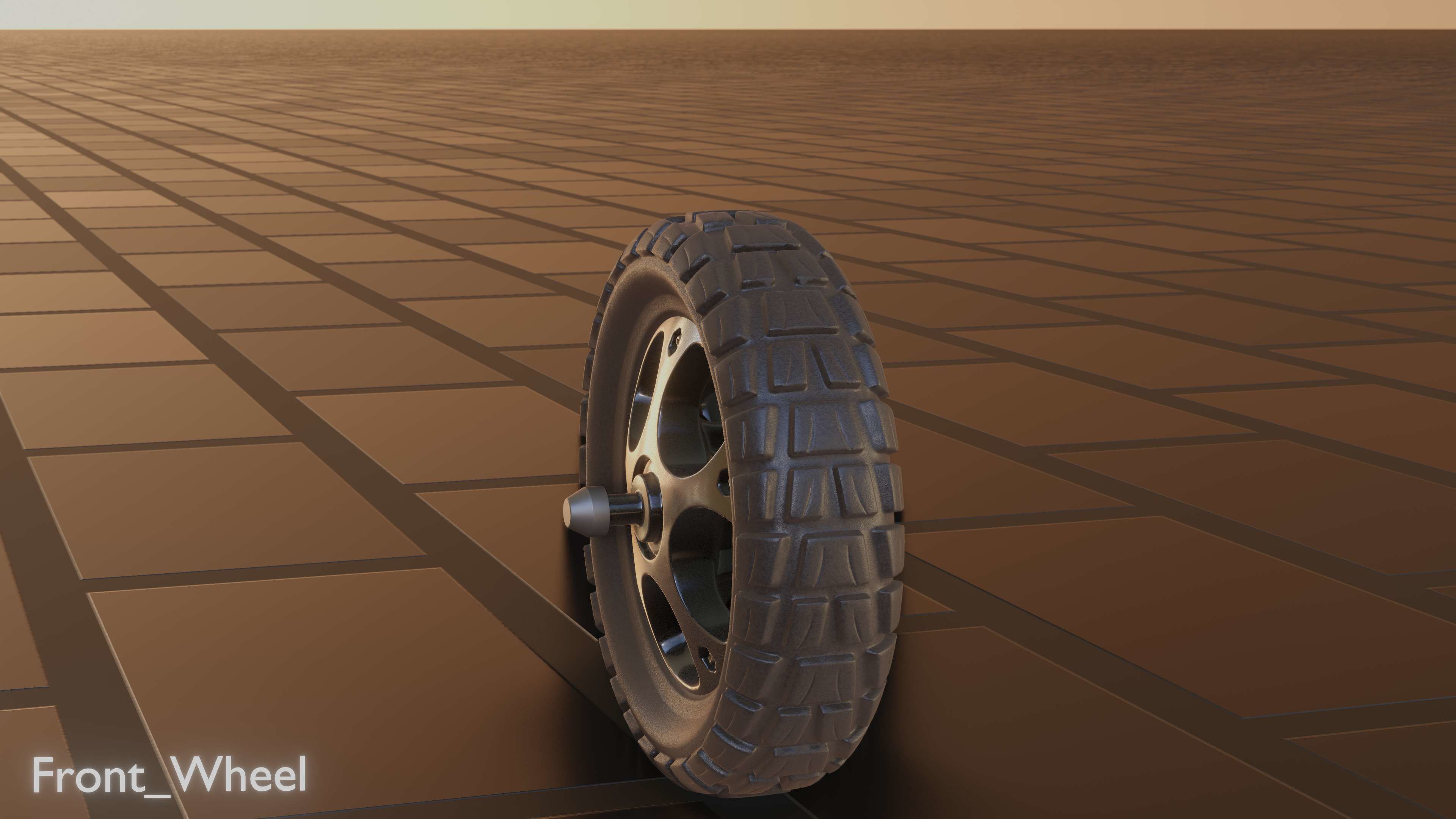 E-Scooter Front-Wheel with Procedural PBR Material Setup 3D model_23