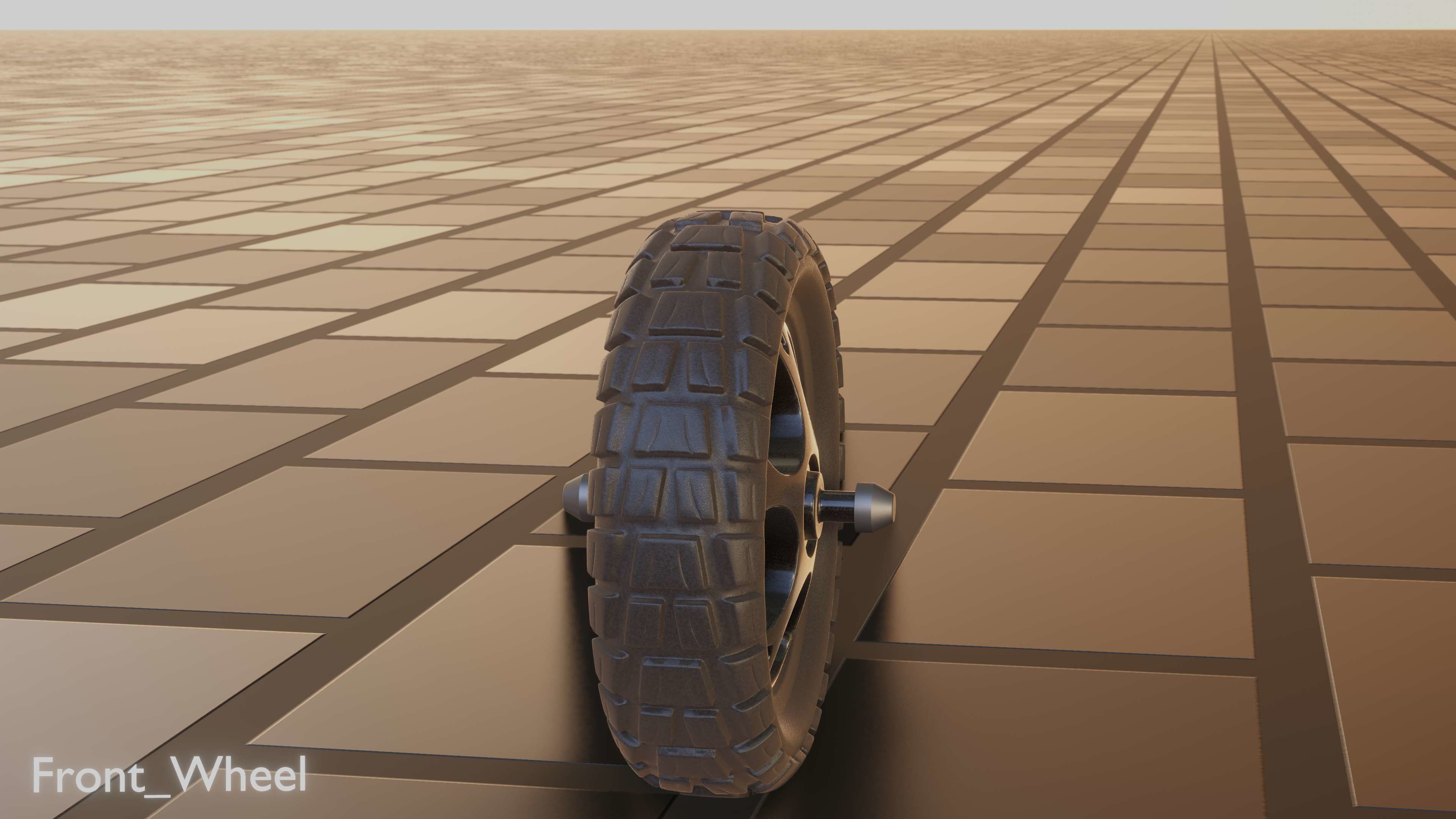 E-Scooter Front-Wheel with Procedural PBR Material Setup 3D model_59