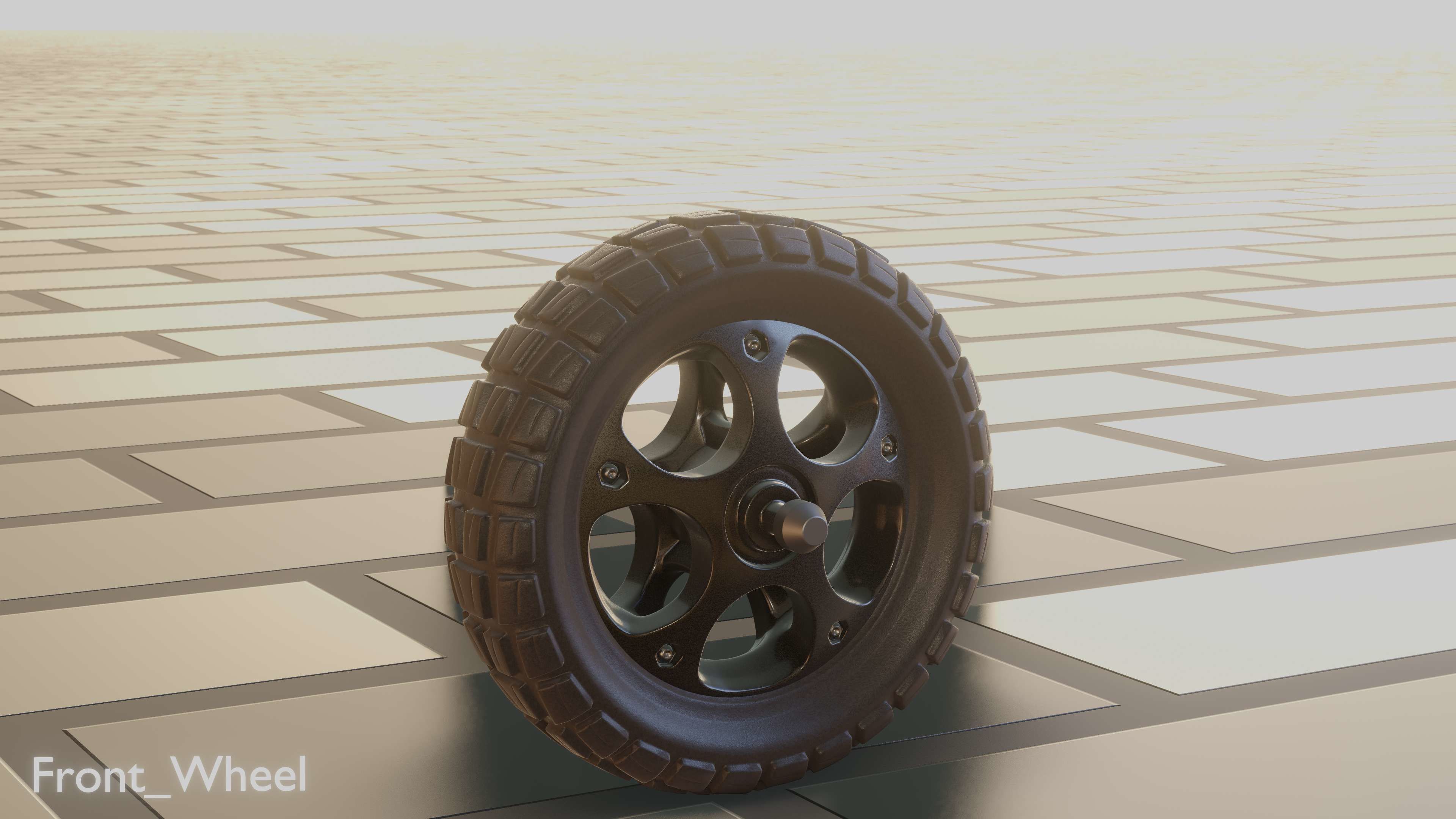 E-Scooter Front-Wheel with Procedural PBR Material Setup 3D model_48