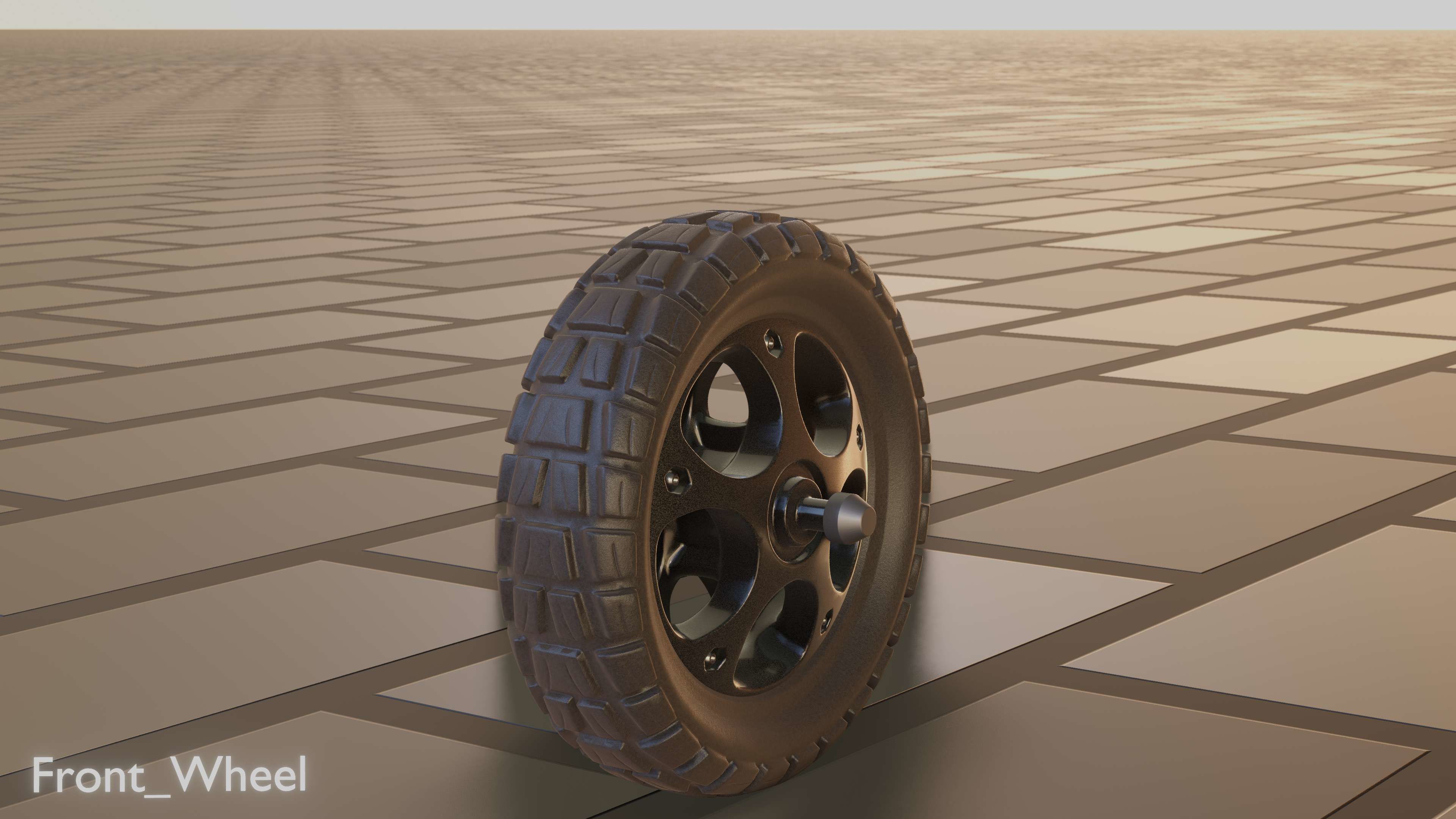 E-Scooter Front-Wheel with Procedural PBR Material Setup 3D model_65