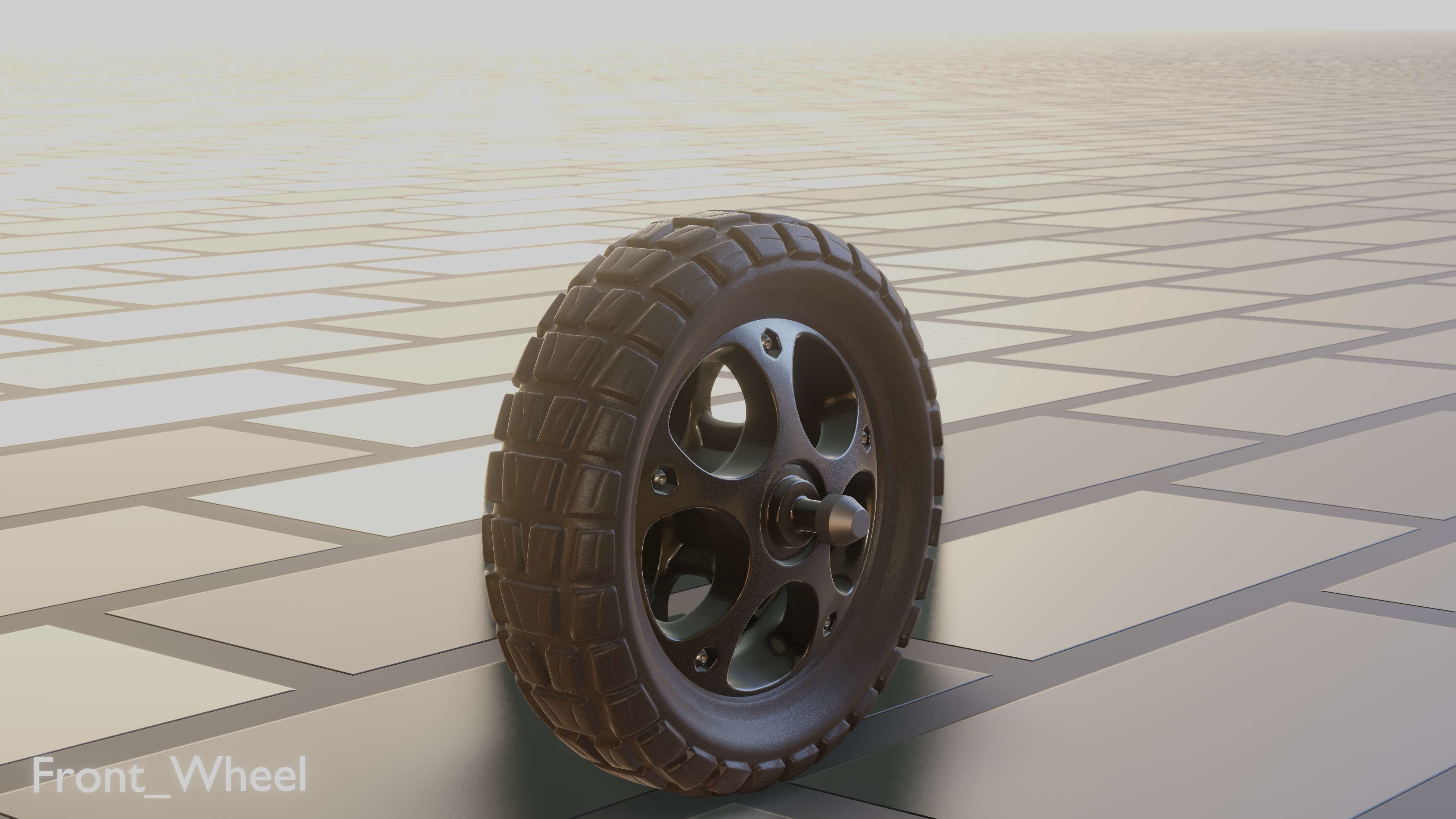 E-Scooter Front-Wheel with Procedural PBR Material Setup 3D model_20