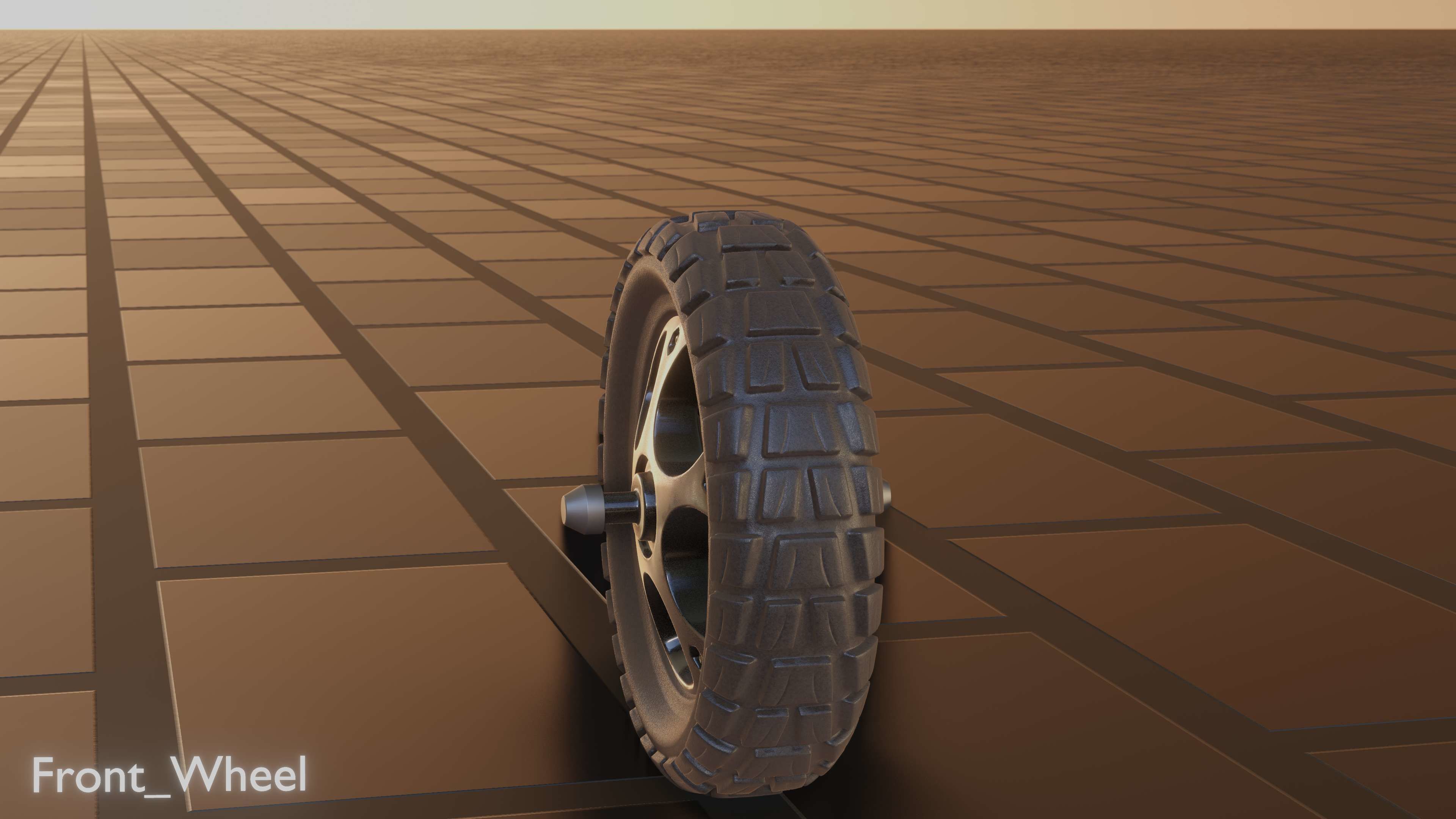 E-Scooter Front-Wheel with Procedural PBR Material Setup 3D model_29