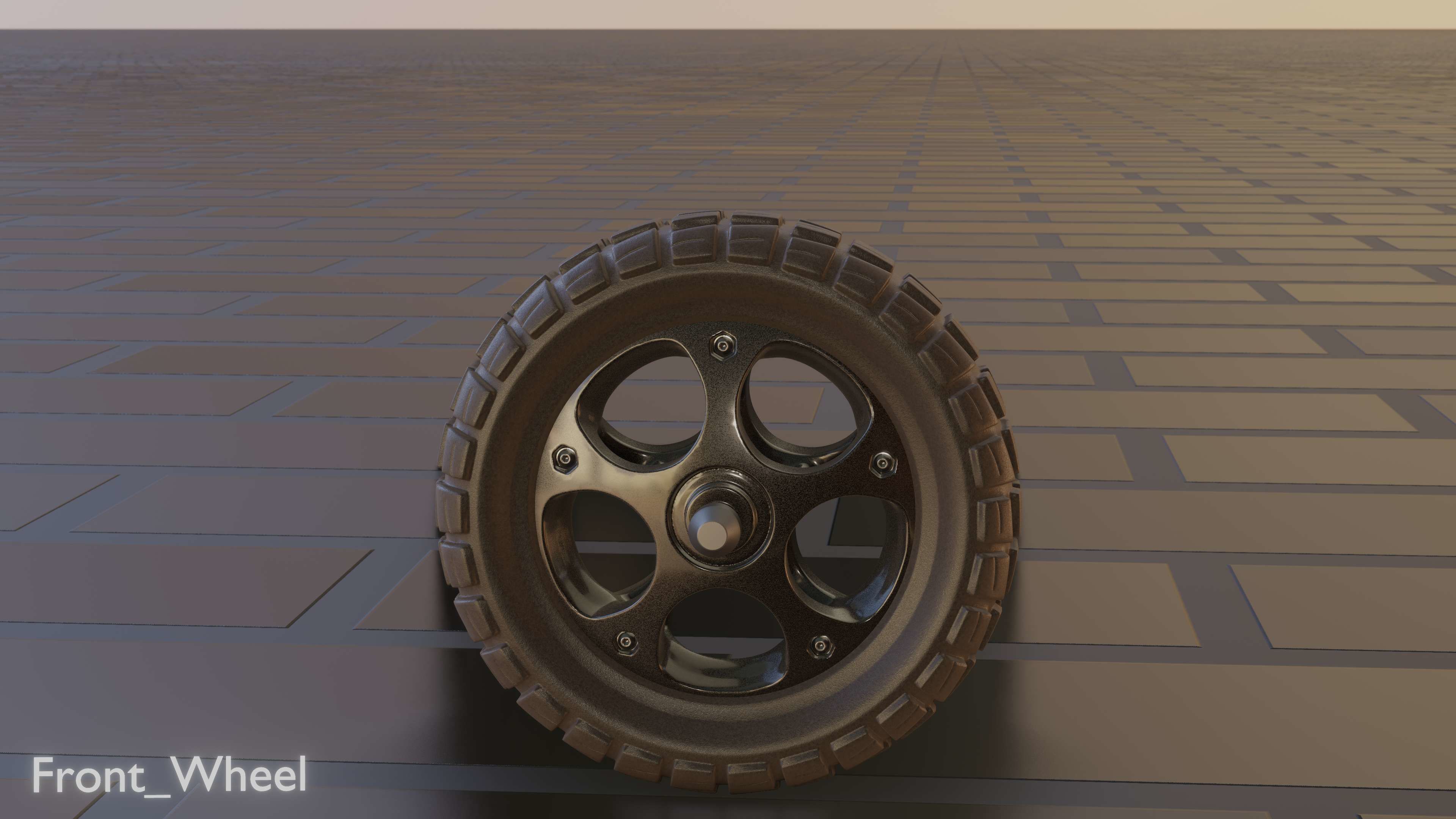 E-Scooter Front-Wheel with Procedural PBR Material Setup 3D model_40