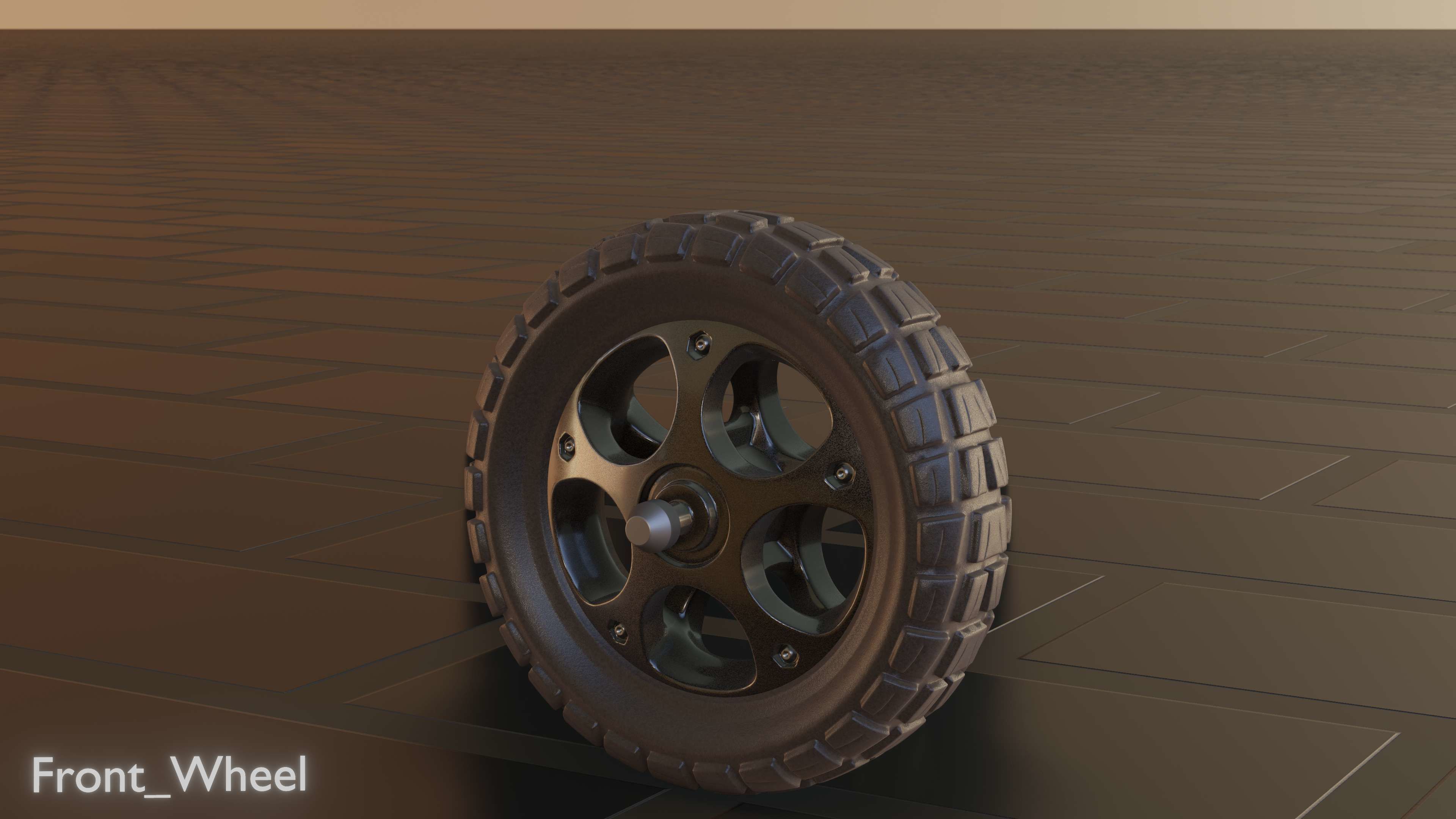 E-Scooter Front-Wheel with Procedural PBR Material Setup 3D model_18