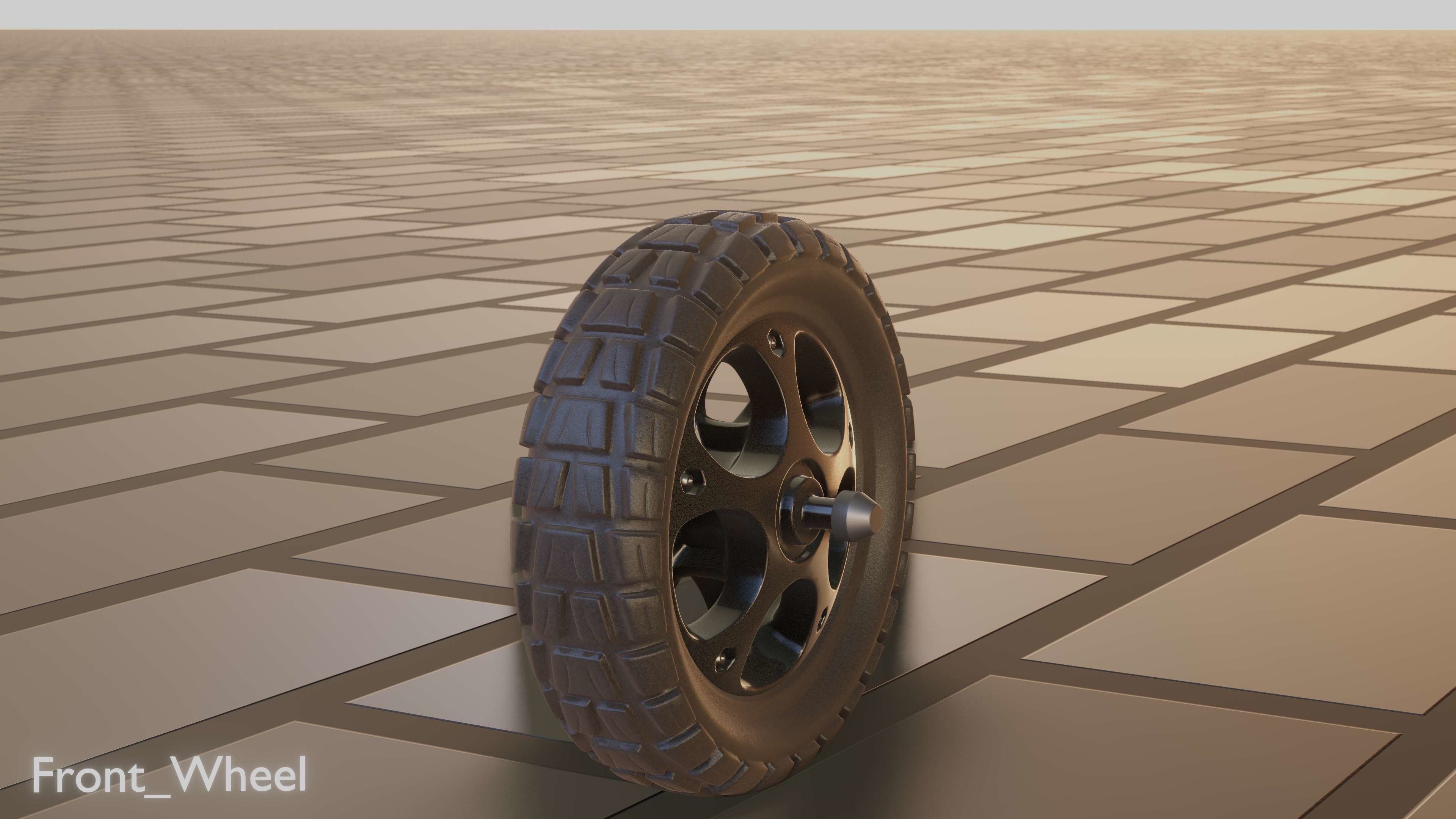E-Scooter Front-Wheel with Procedural PBR Material Setup 3D model_66
