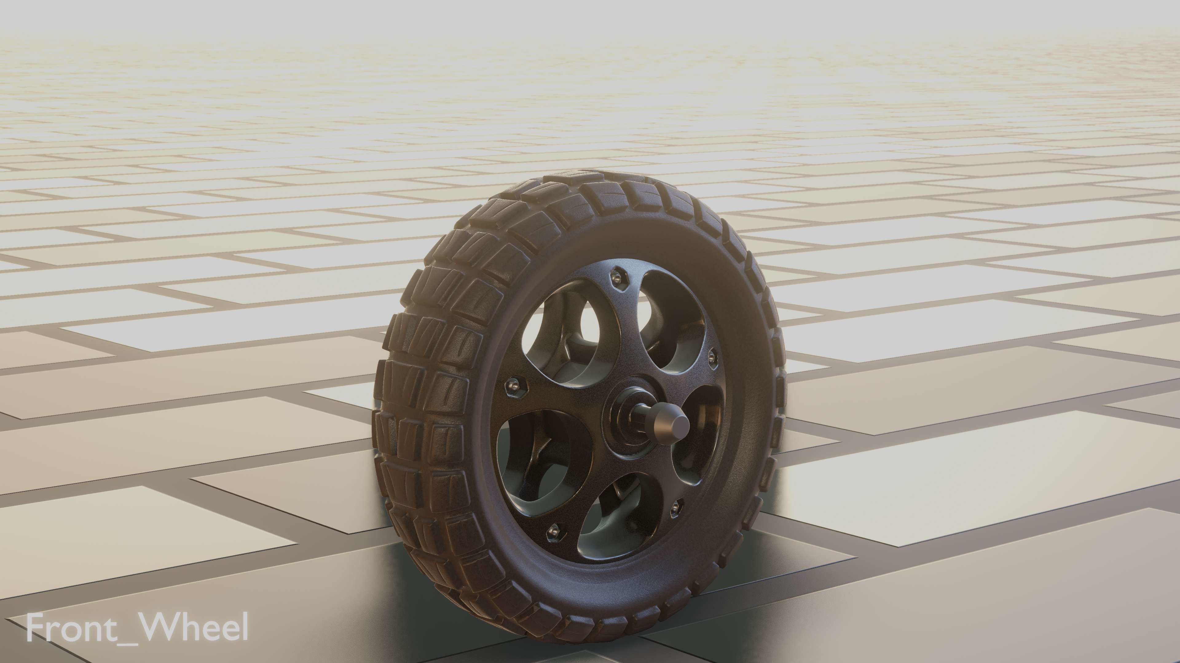 E-Scooter Front-Wheel with Procedural PBR Material Setup 3D model_22