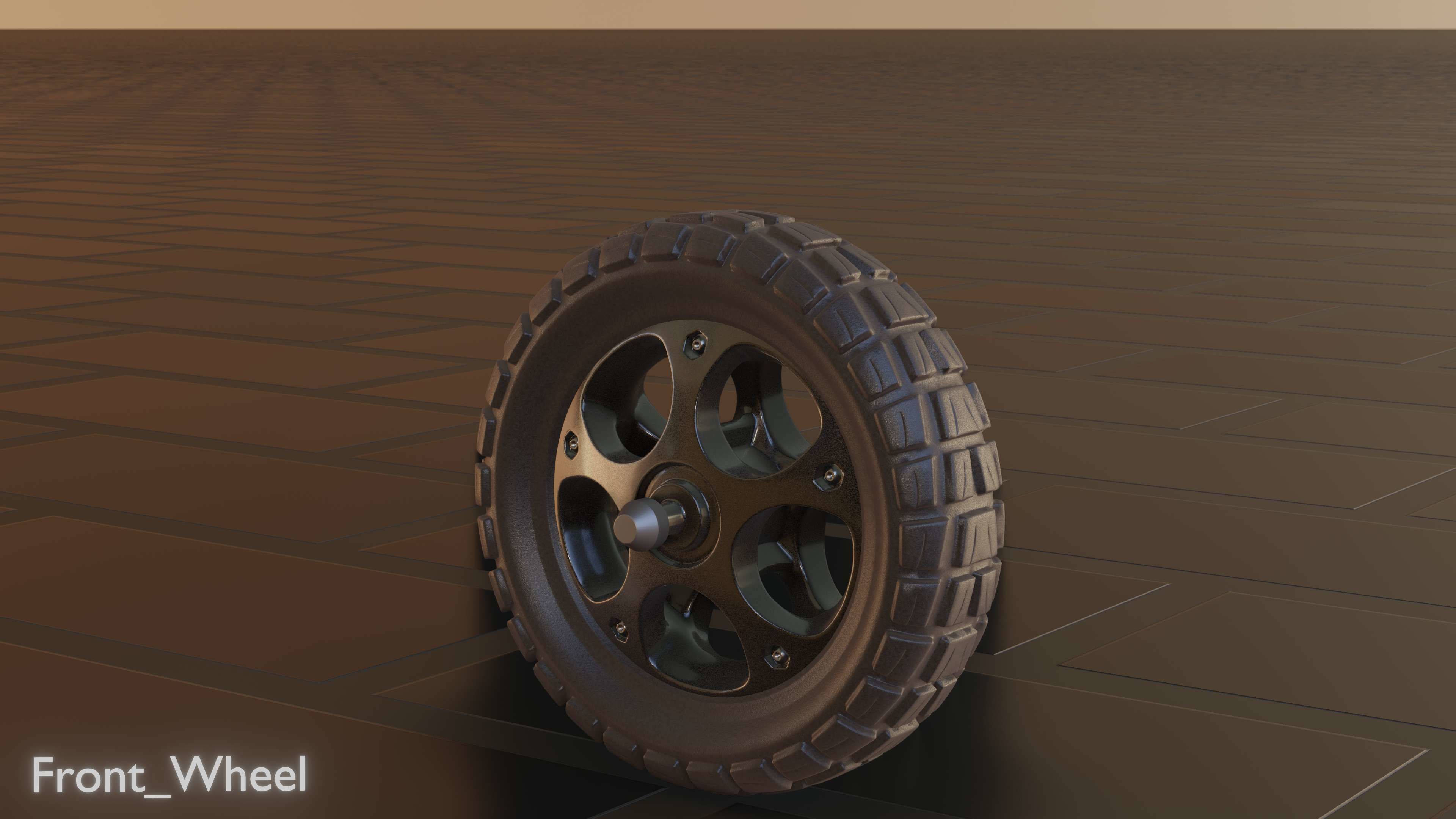 E-Scooter Front-Wheel with Procedural PBR Material Setup 3D model_30