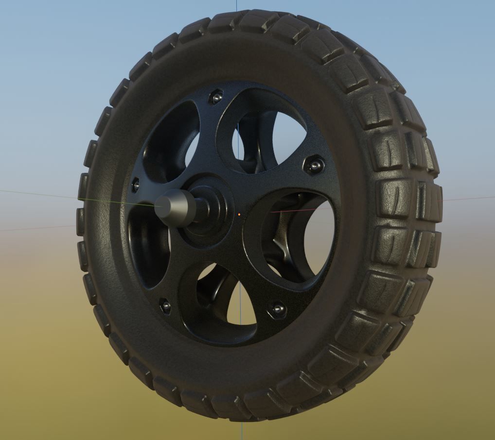 E-Scooter Front-Wheel with Procedural PBR Material Setup 3D model_4