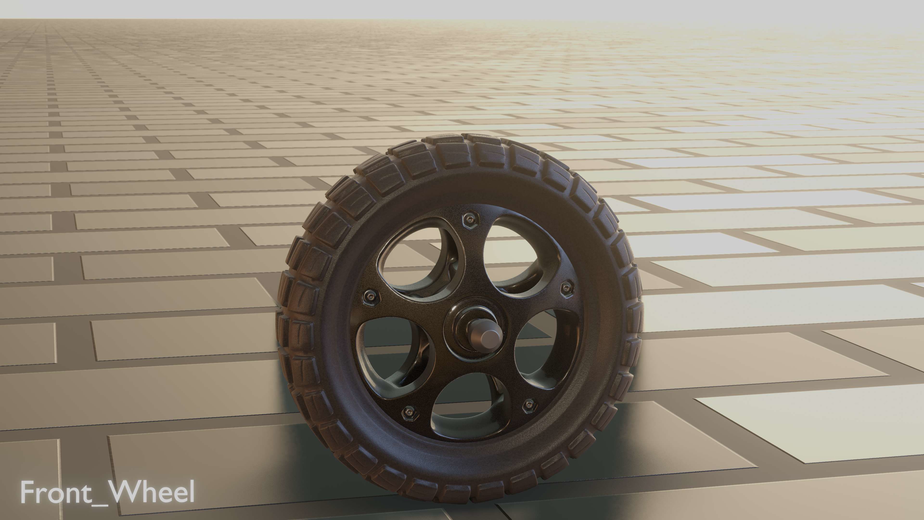 E-Scooter Front-Wheel with Procedural PBR Material Setup 3D model_52