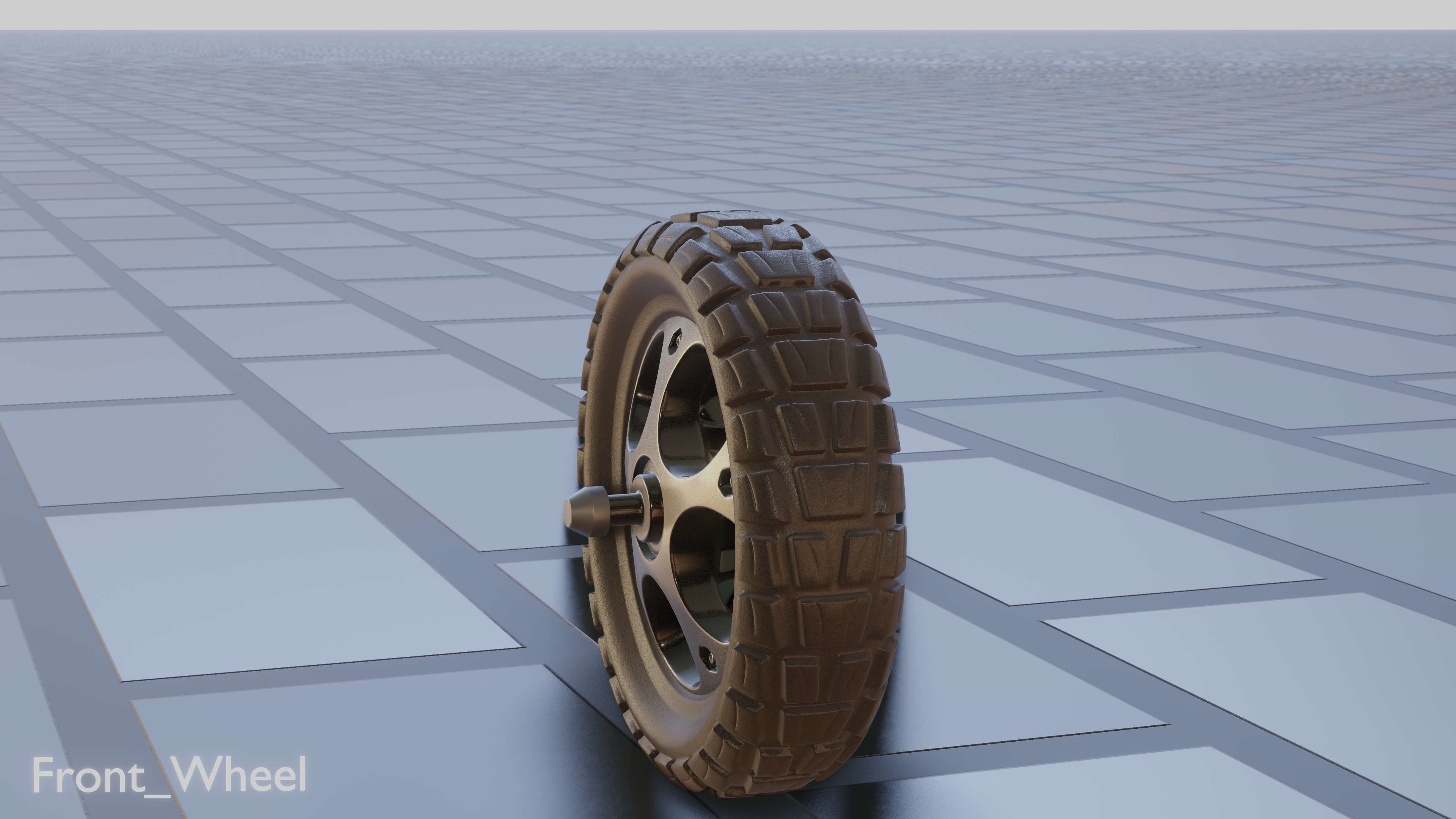 E-Scooter Front-Wheel with Procedural PBR Material Setup 3D model_6