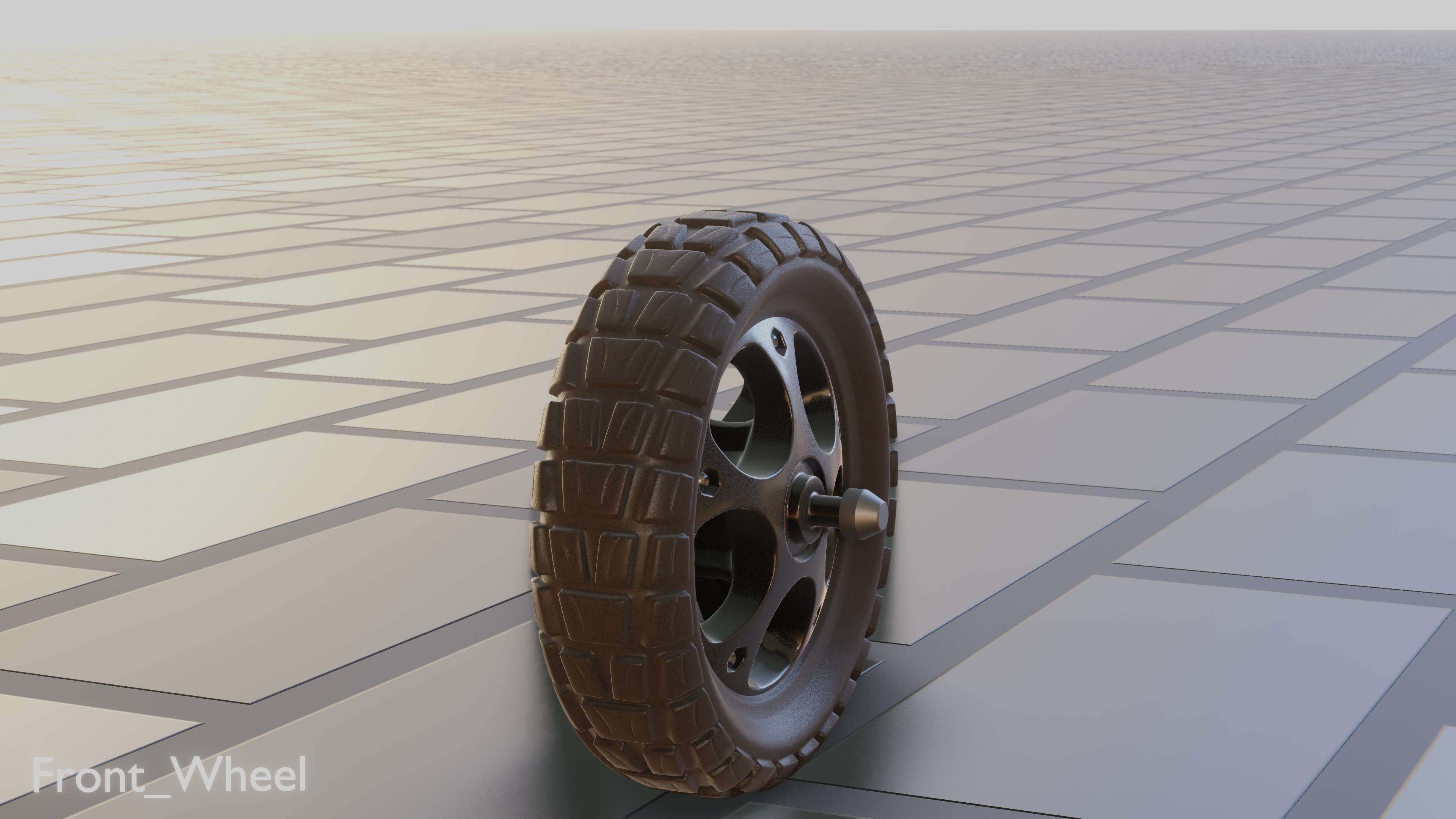E-Scooter Front-Wheel with Procedural PBR Material Setup 3D model_13
