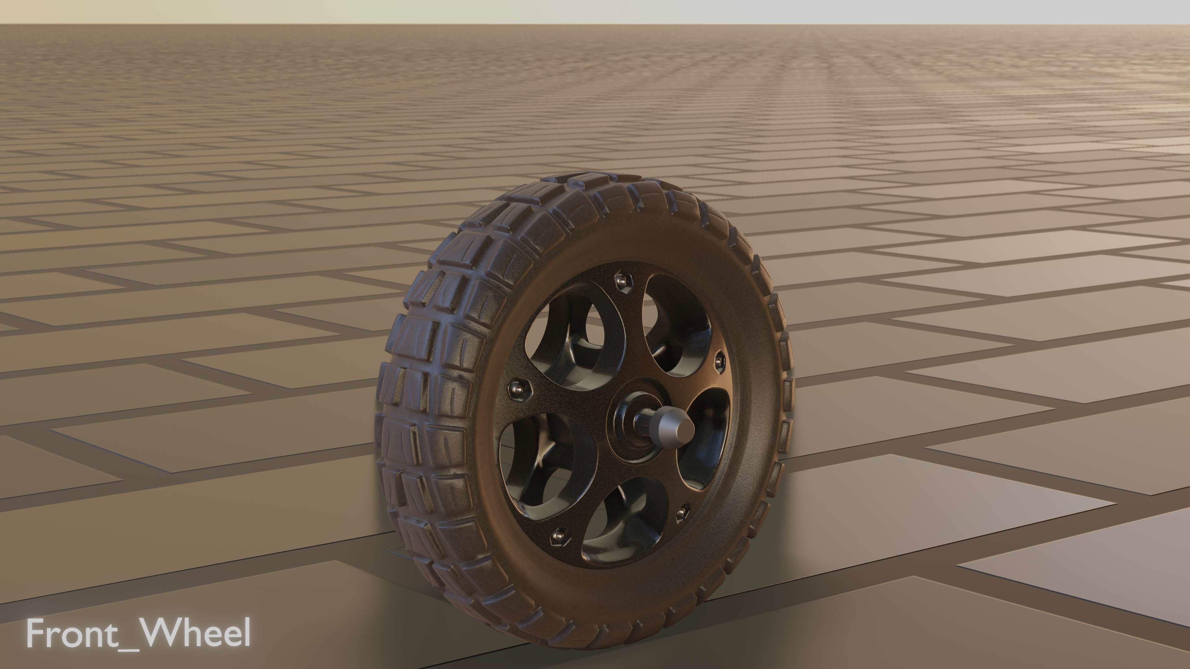 E-Scooter Front-Wheel with Procedural PBR Material Setup 3D model_70
