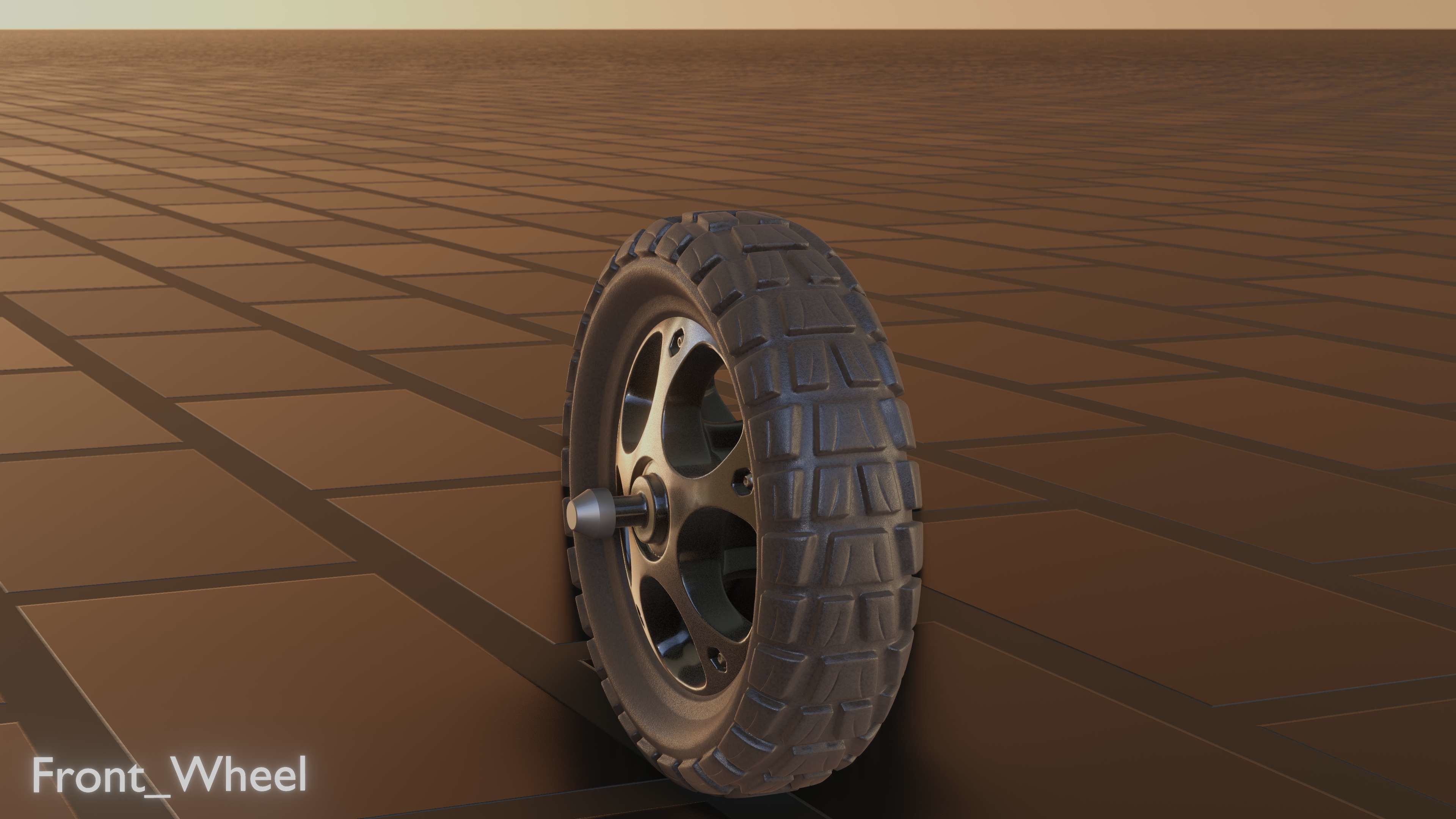 E-Scooter Front-Wheel with Procedural PBR Material Setup 3D model_32