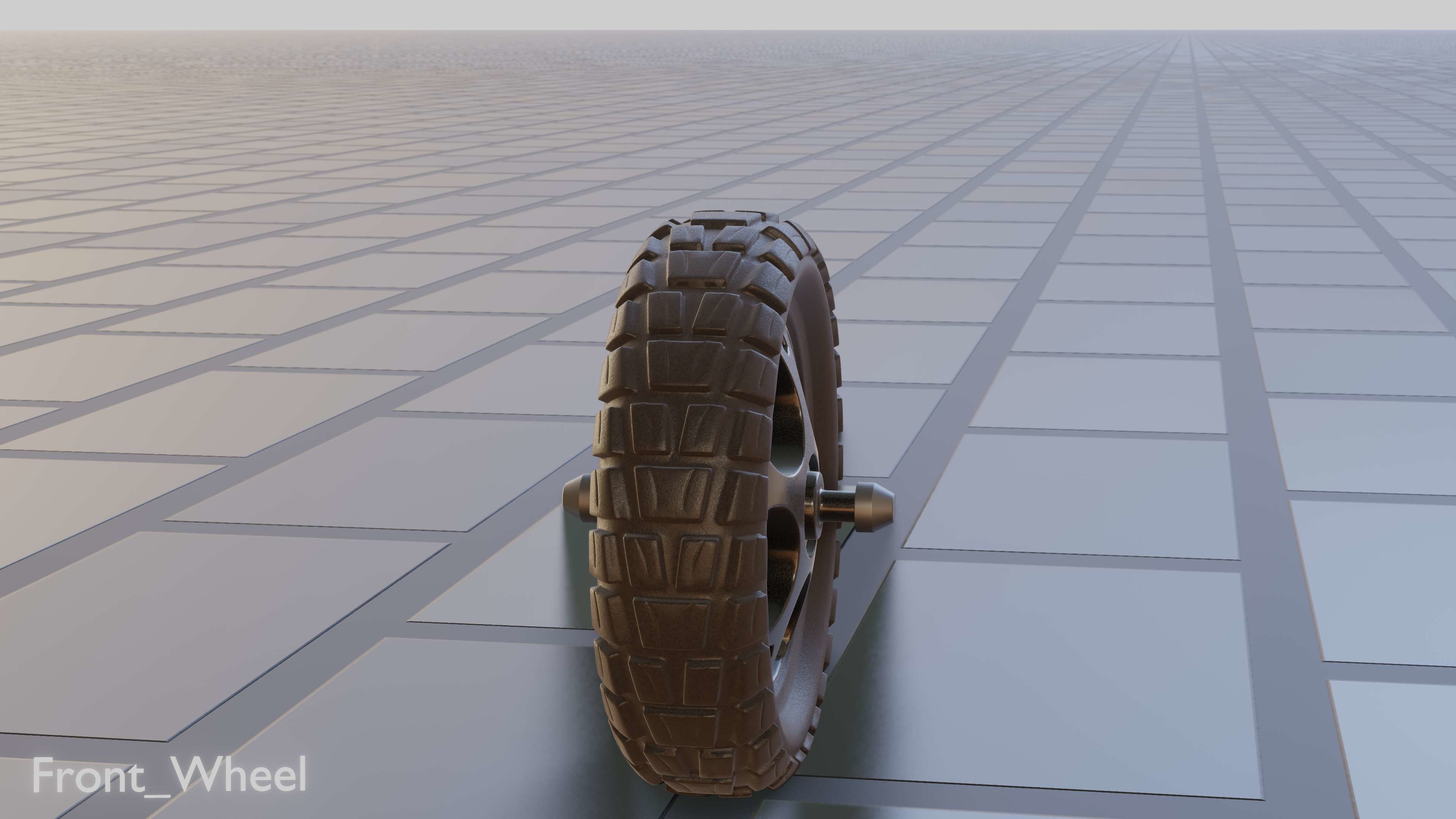 E-Scooter Front-Wheel with Procedural PBR Material Setup 3D model_17