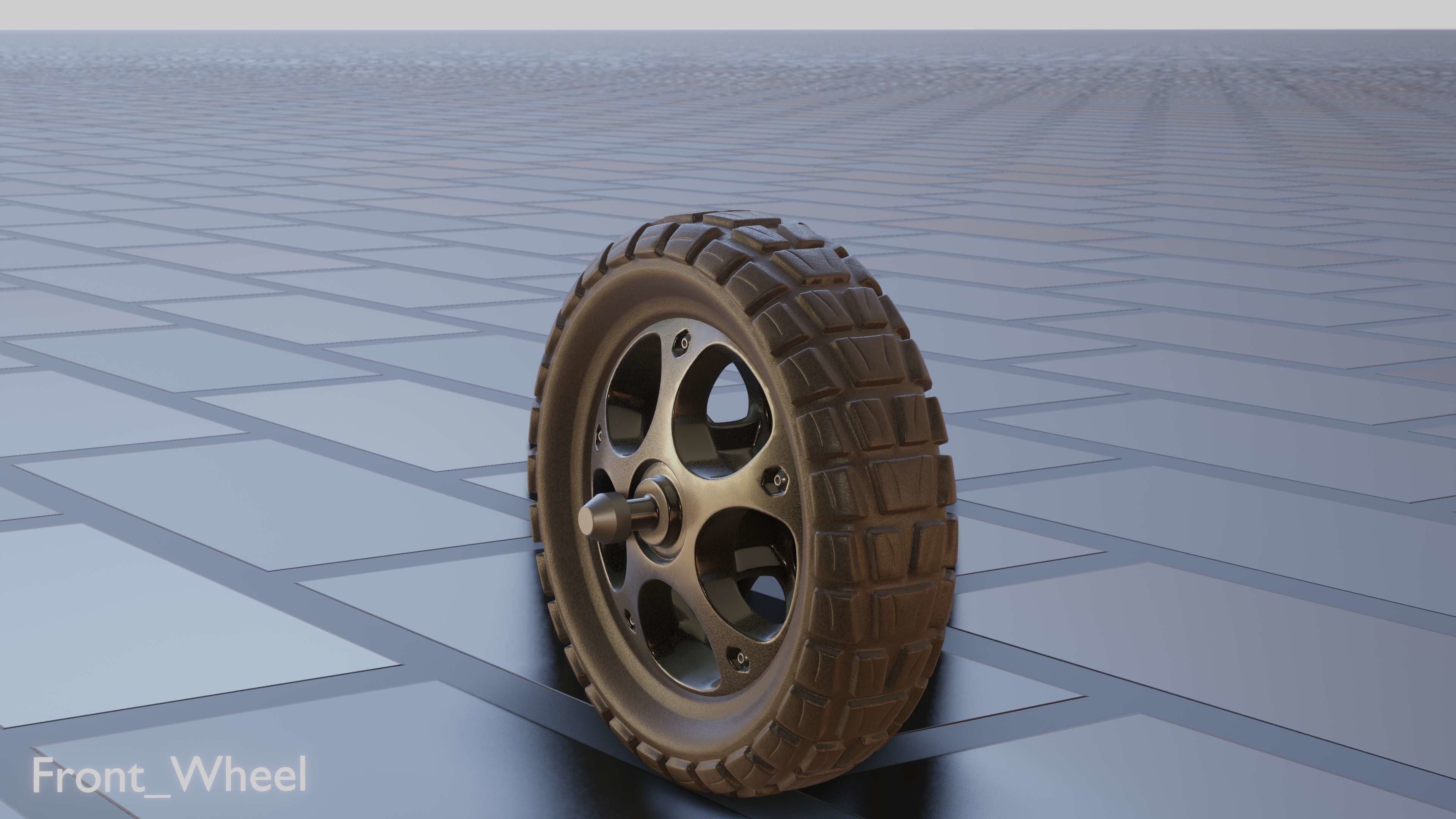 E-Scooter Front-Wheel with Procedural PBR Material Setup 3D model_41