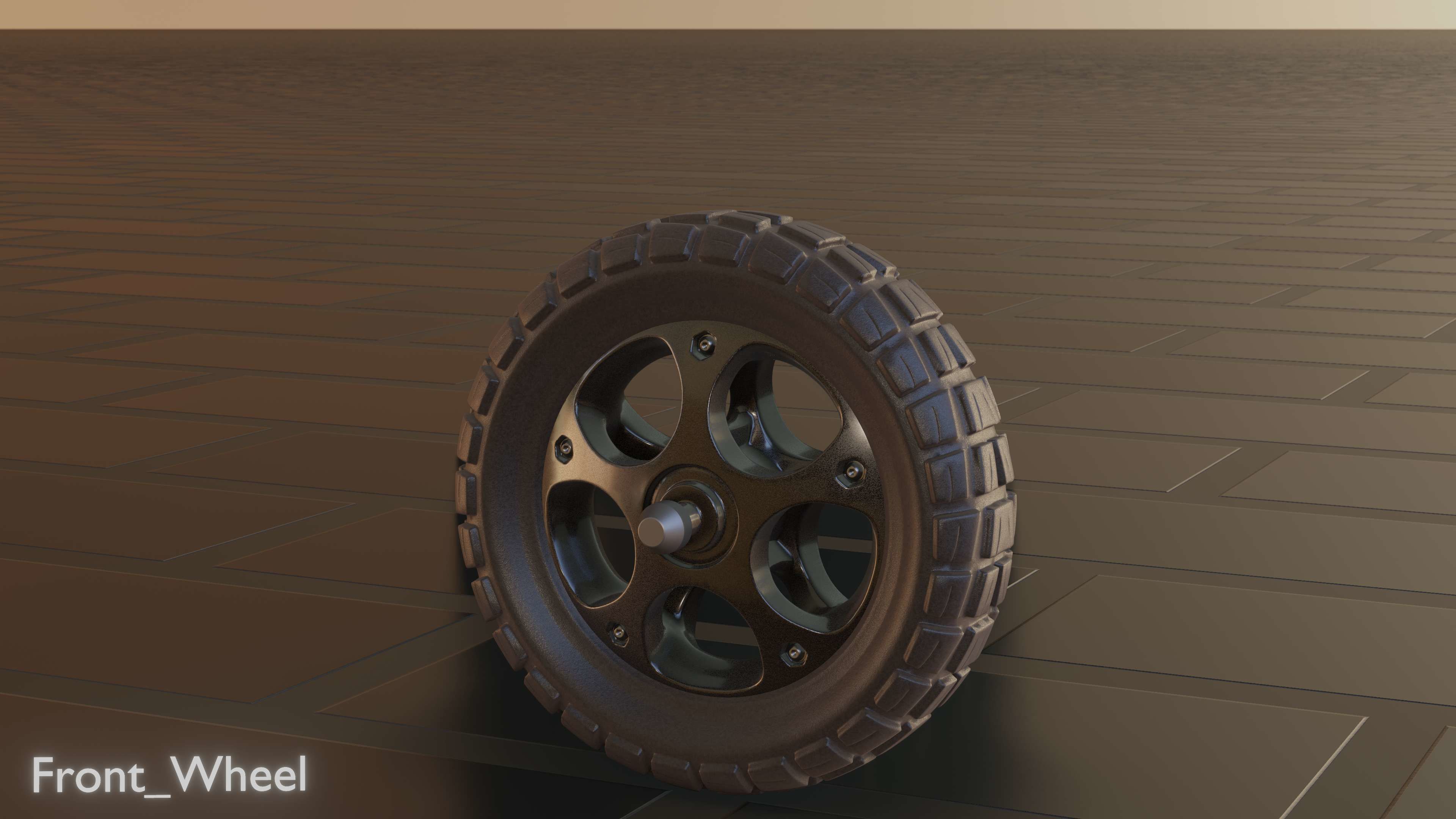 E-Scooter Front-Wheel with Procedural PBR Material Setup 3D model_19