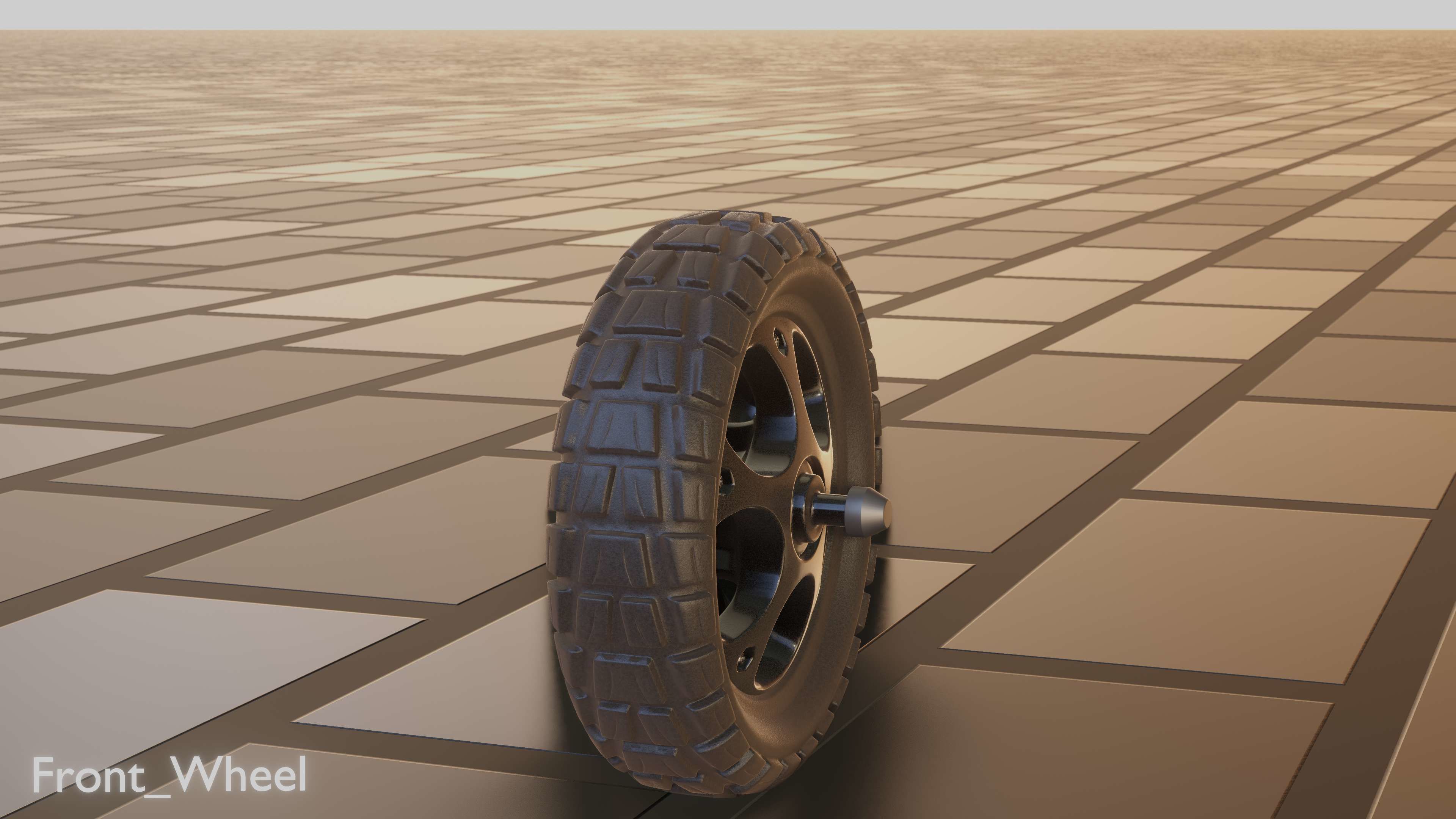 E-Scooter Front-Wheel with Procedural PBR Material Setup 3D model_61