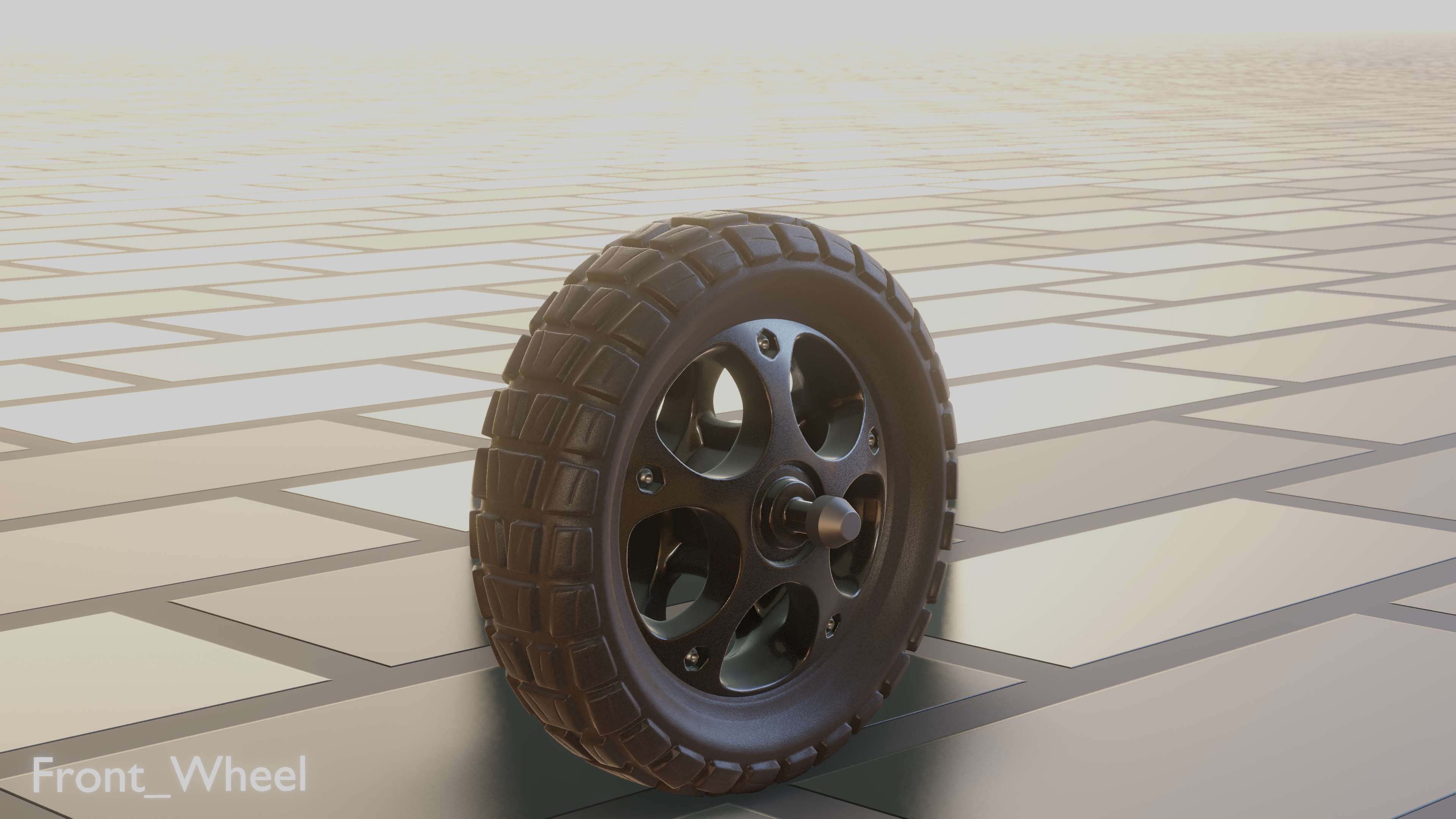 E-Scooter Front-Wheel with Procedural PBR Material Setup 3D model_21