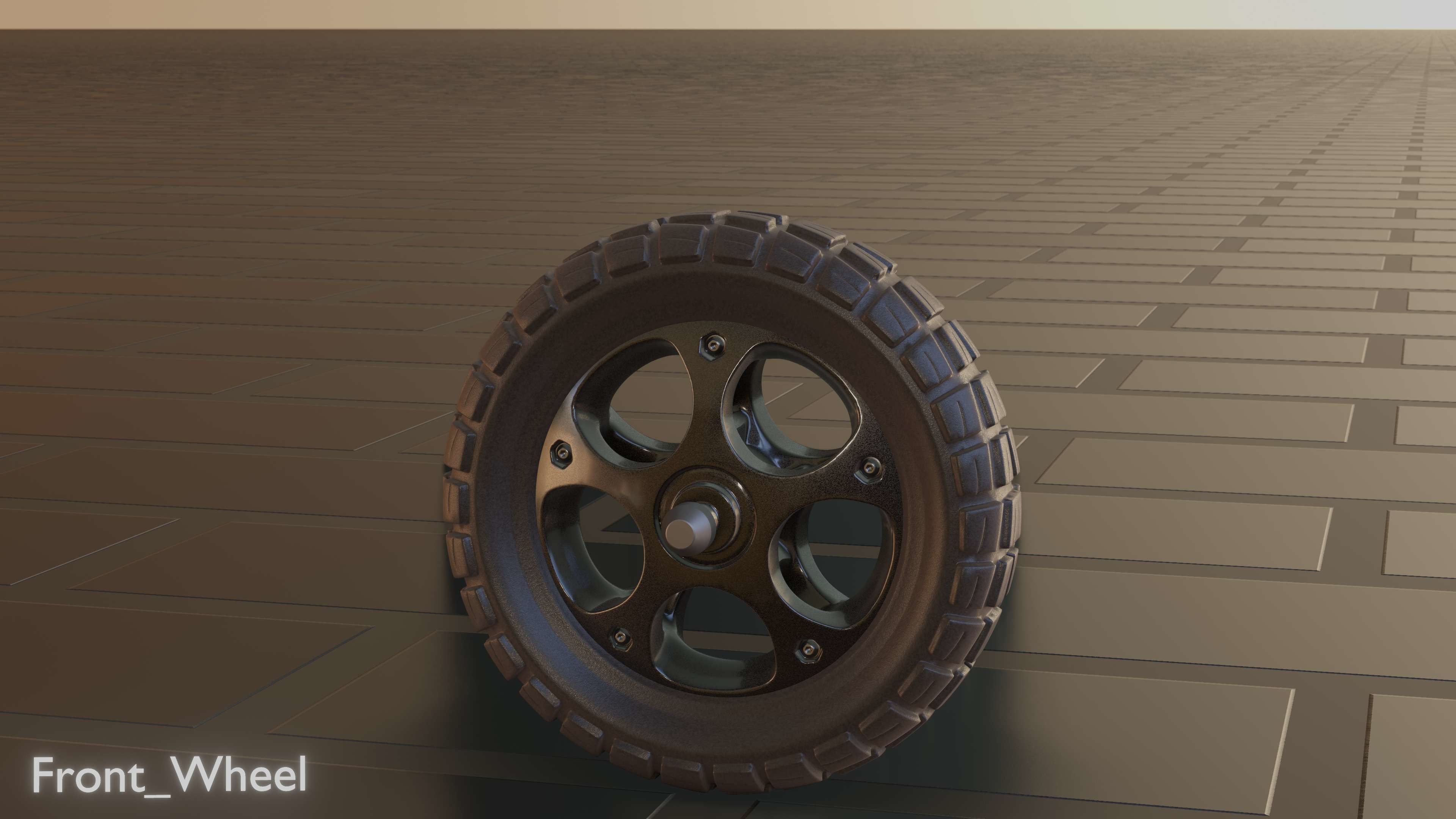 E-Scooter Front-Wheel with Procedural PBR Material Setup 3D model_57