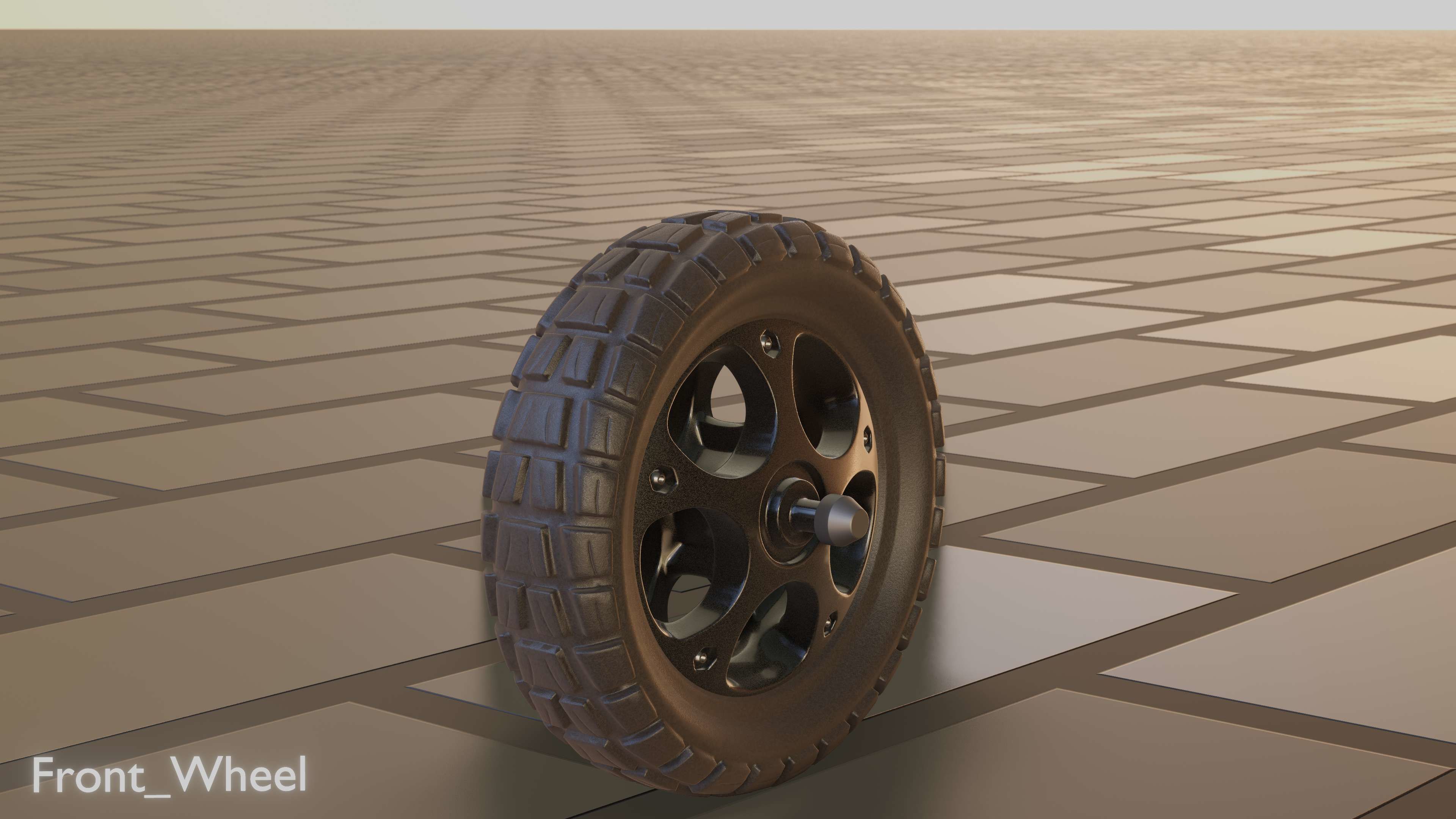 E-Scooter Front-Wheel with Procedural PBR Material Setup 3D model_68