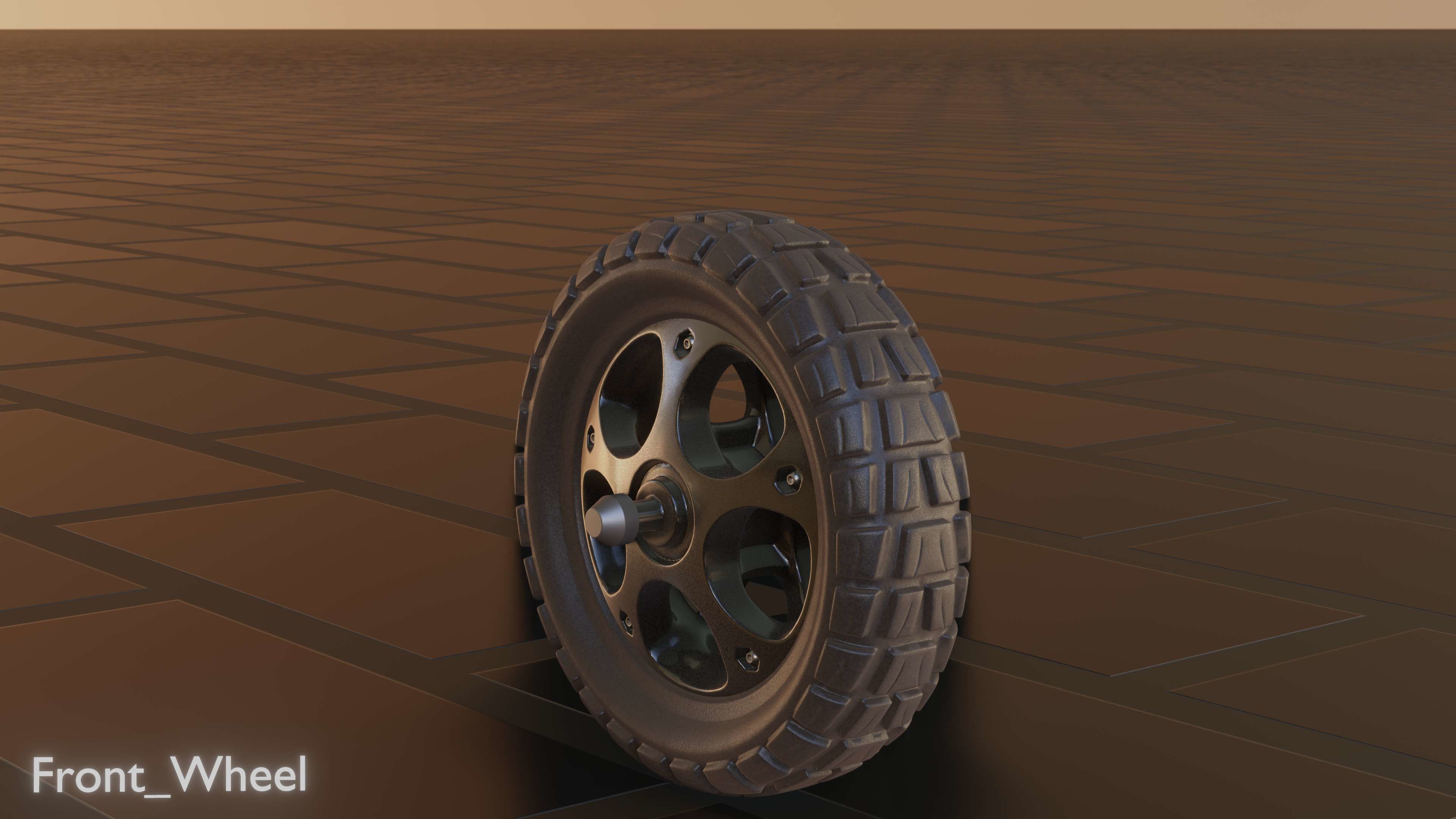 E-Scooter Front-Wheel with Procedural PBR Material Setup 3D model_31