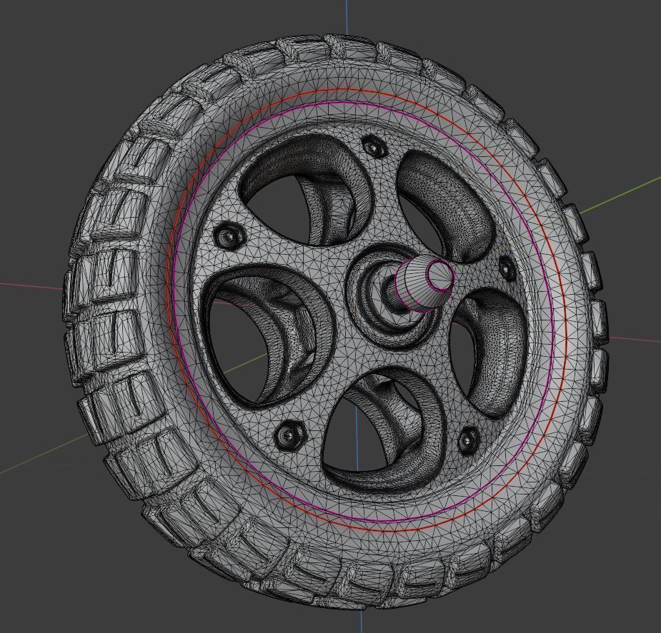 E-Scooter Front-Wheel with Procedural PBR Material Setup 3D model_3