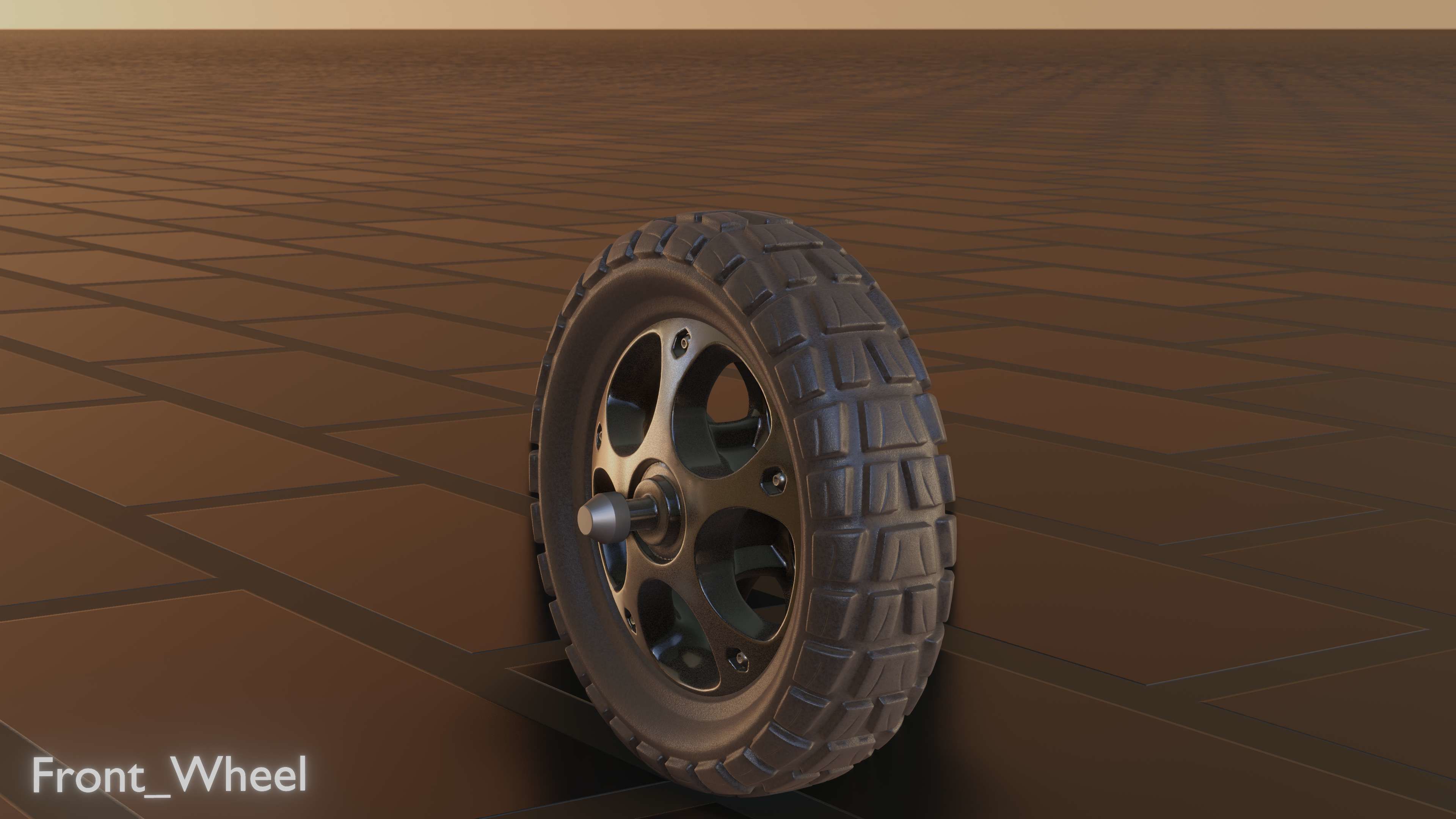 E-Scooter Front-Wheel with Procedural PBR Material Setup 3D model_36