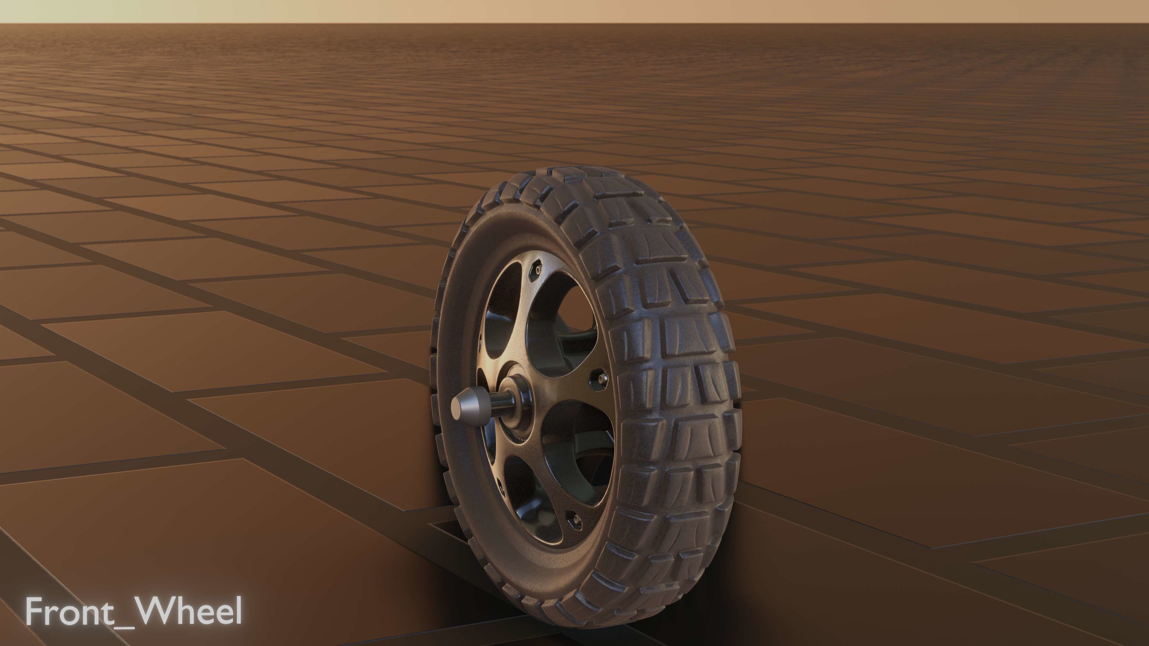 E-Scooter Front-Wheel with Procedural PBR Material Setup 3D model_25
