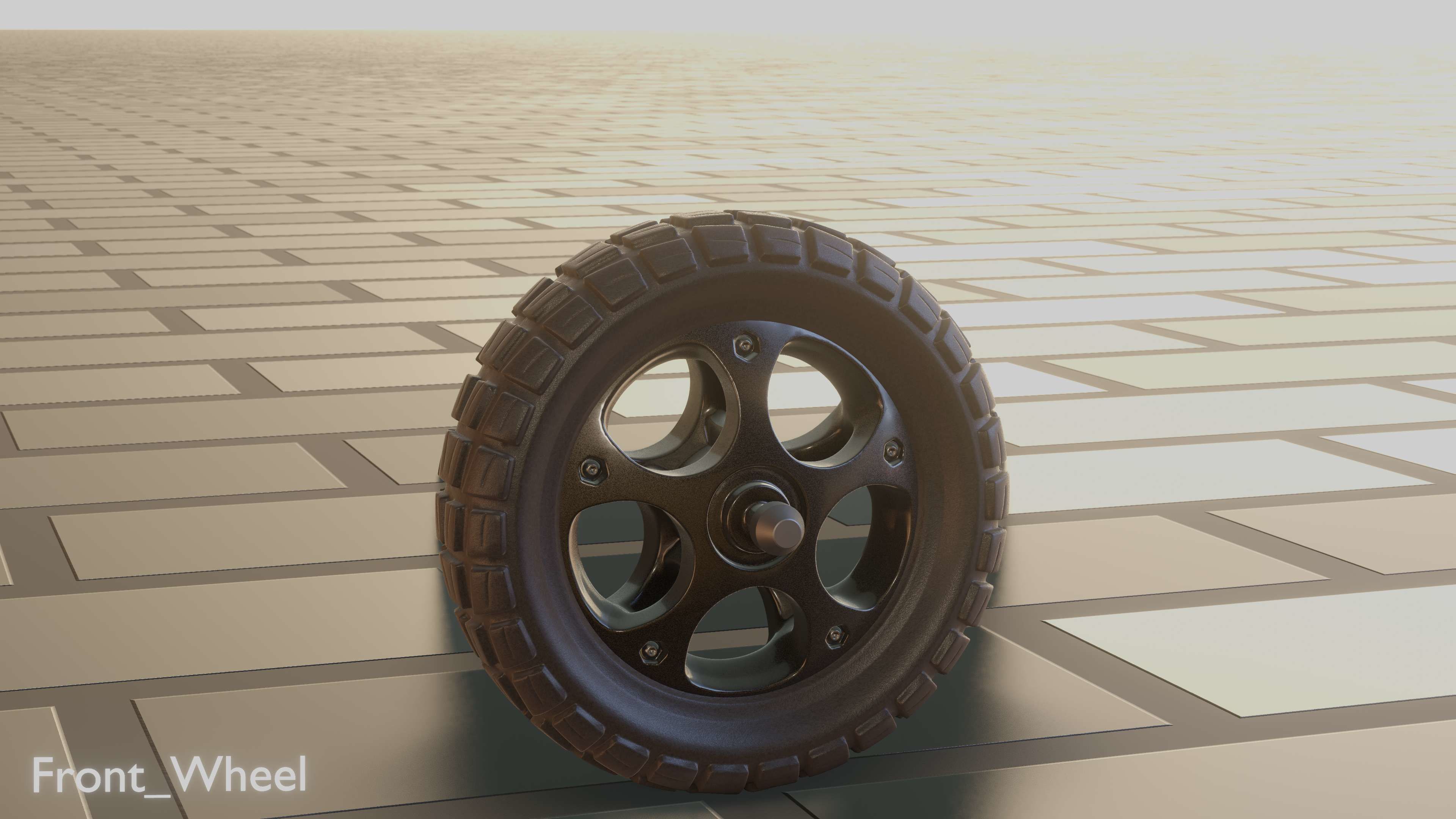 E-Scooter Front-Wheel with Procedural PBR Material Setup 3D model_49