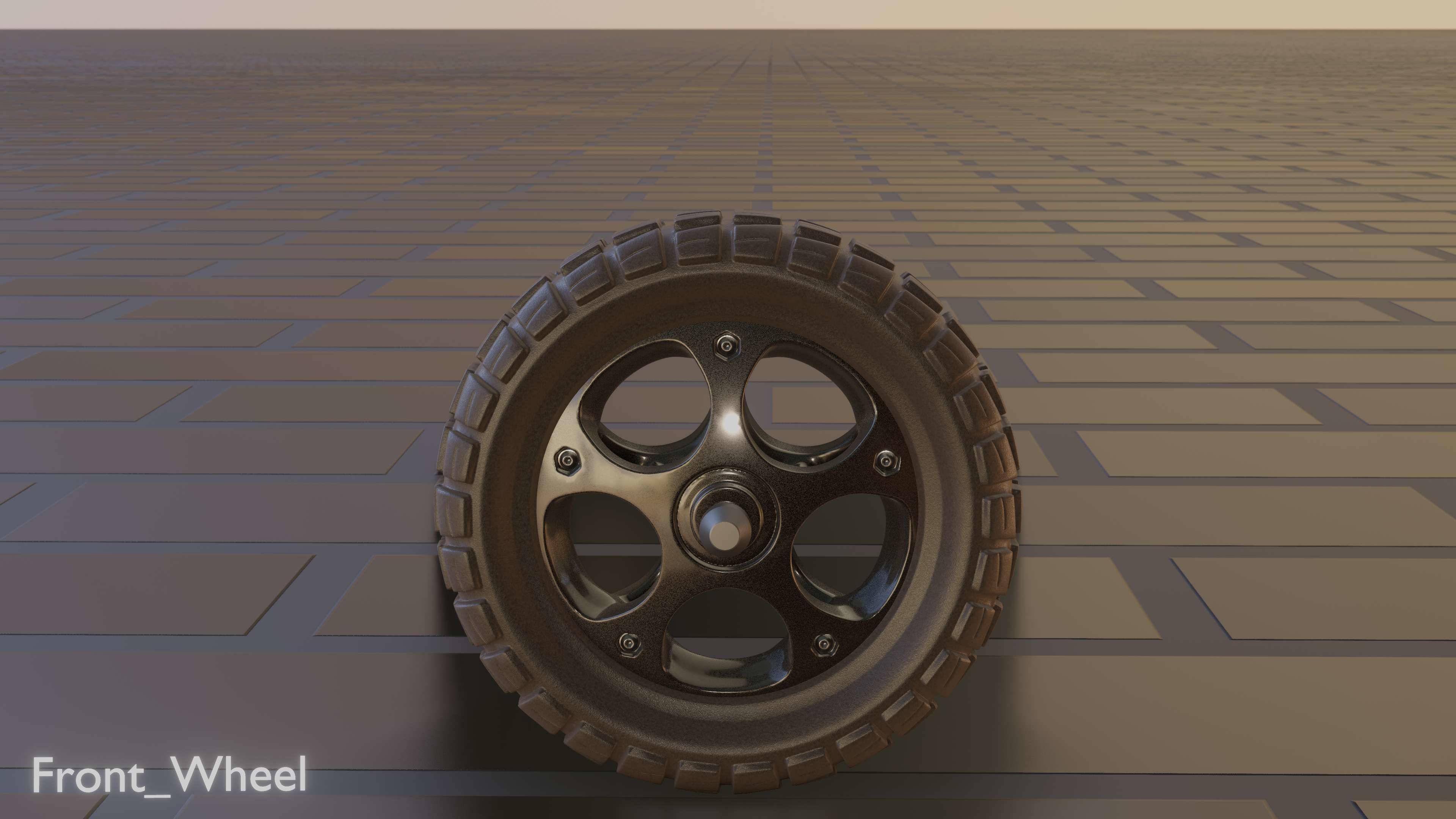E-Scooter Front-Wheel with Procedural PBR Material Setup 3D model_77