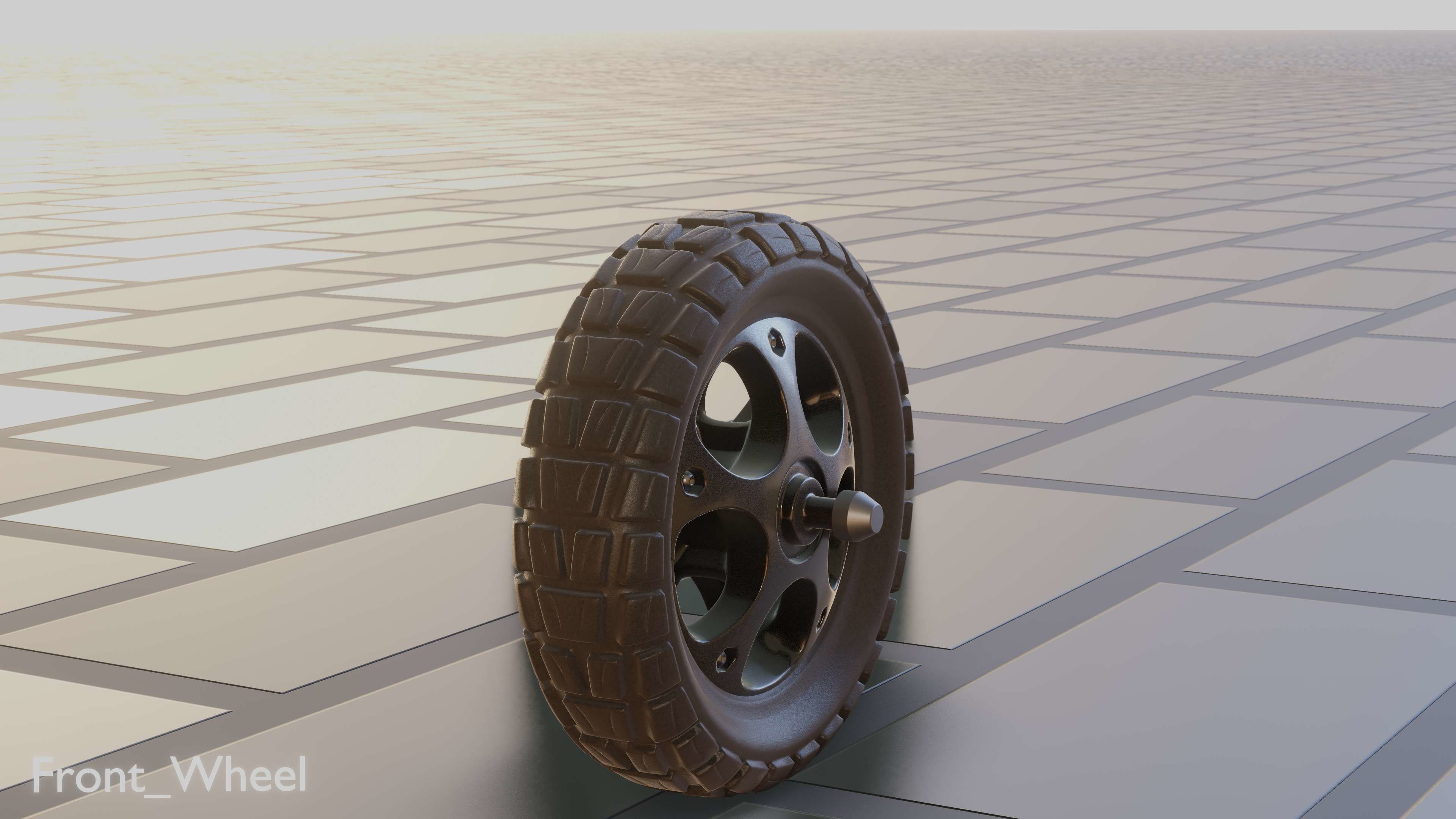 E-Scooter Front-Wheel with Procedural PBR Material Setup 3D model_26