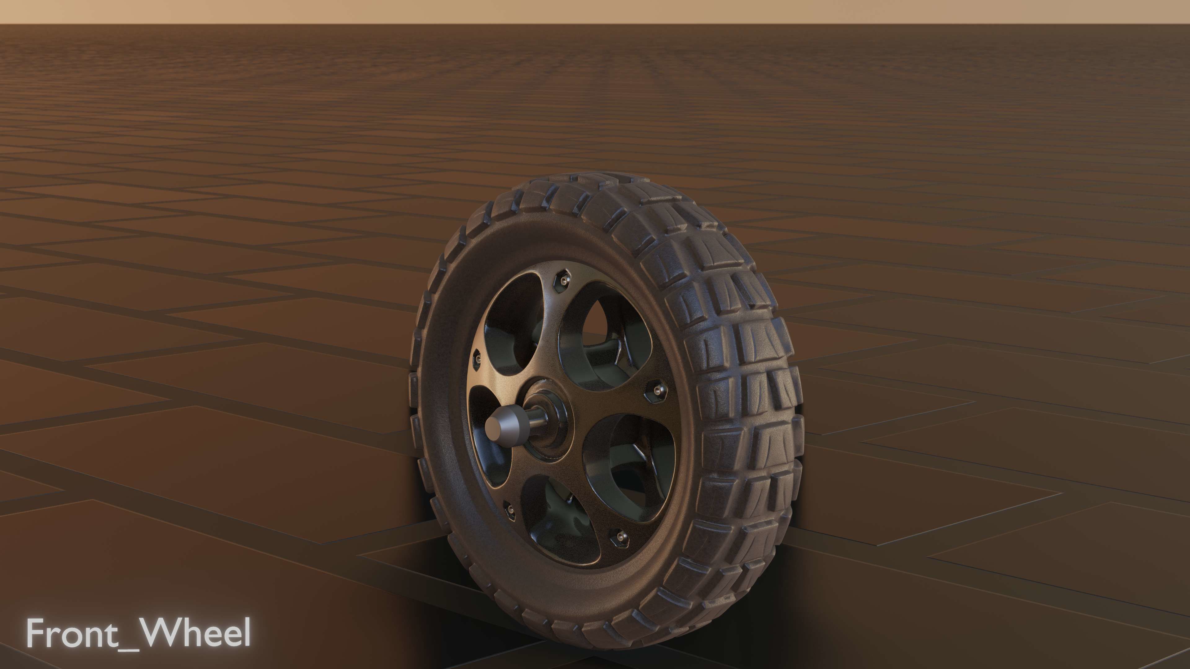 E-Scooter Front-Wheel with Procedural PBR Material Setup 3D model_28